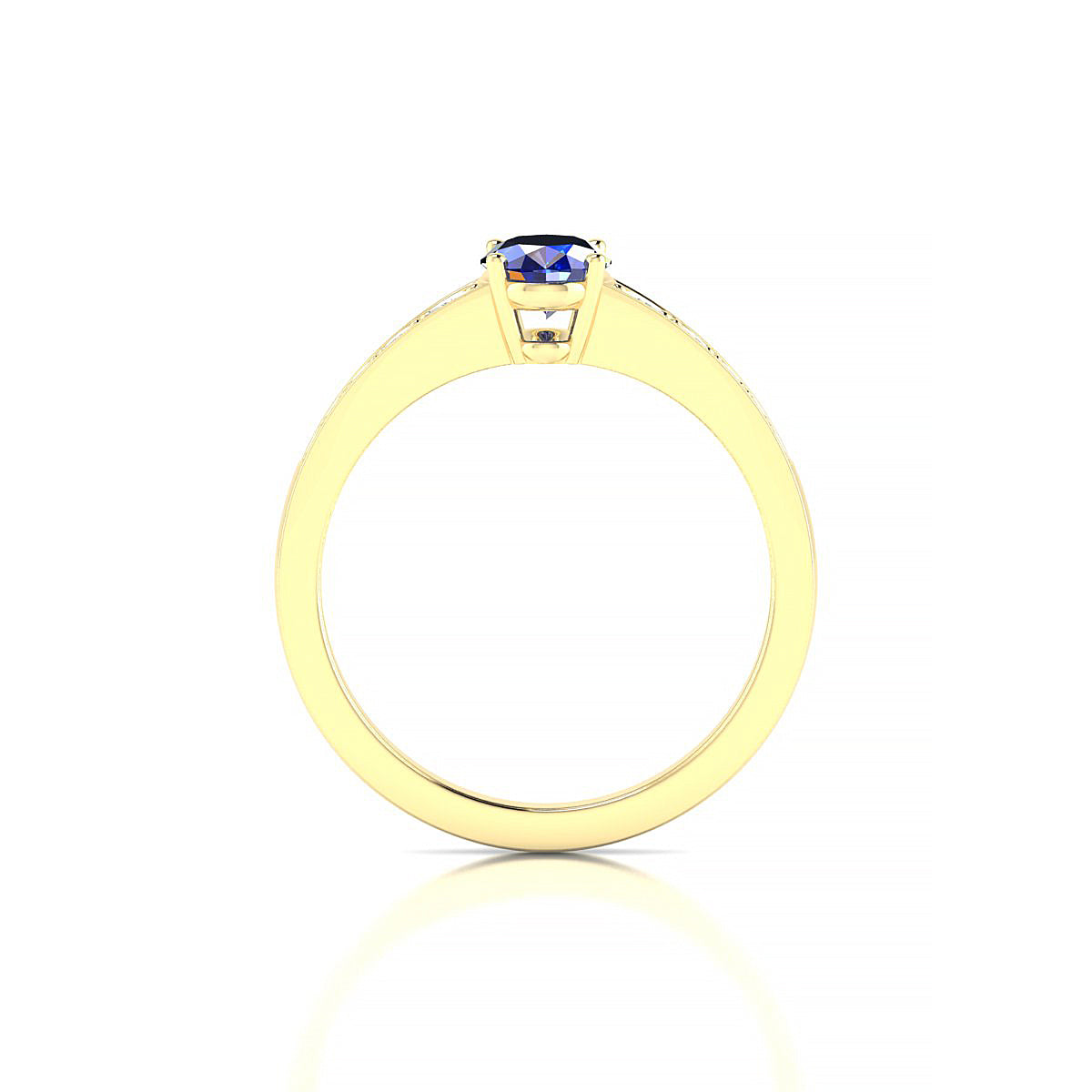 Prosperity | 18k Yellow Gold 7 x 5 mm Oval Sapphire Ring