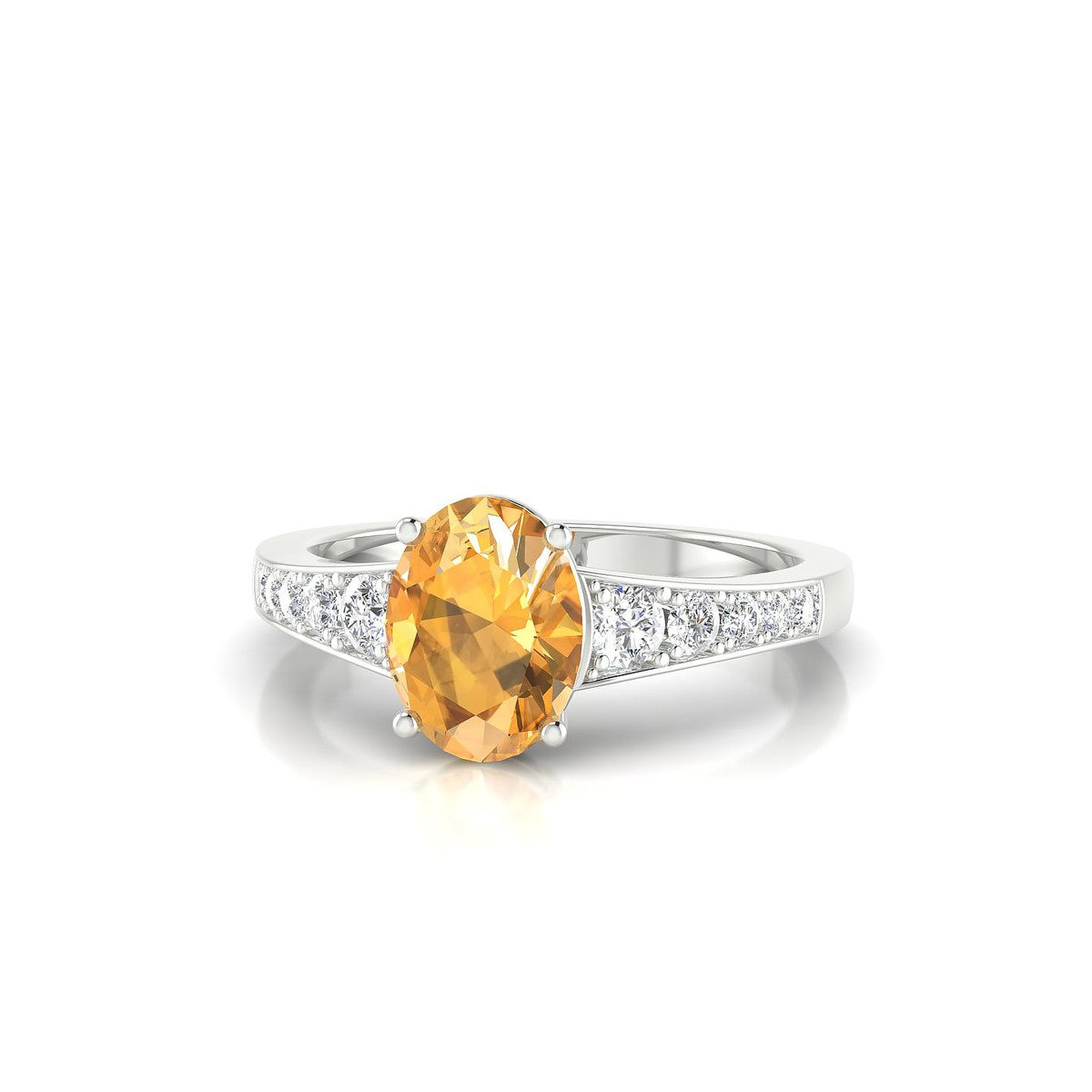 Prosperity | 18k White Gold 8 x 6 mm Oval Citrine Ring