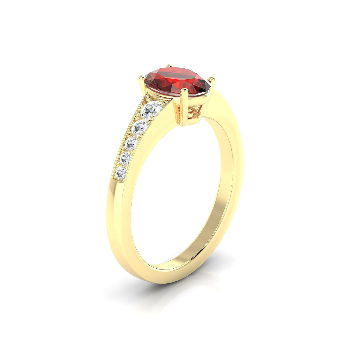 Prosperity | 18k Yellow Gold 8 x 6 mm Oval Garnet Ring