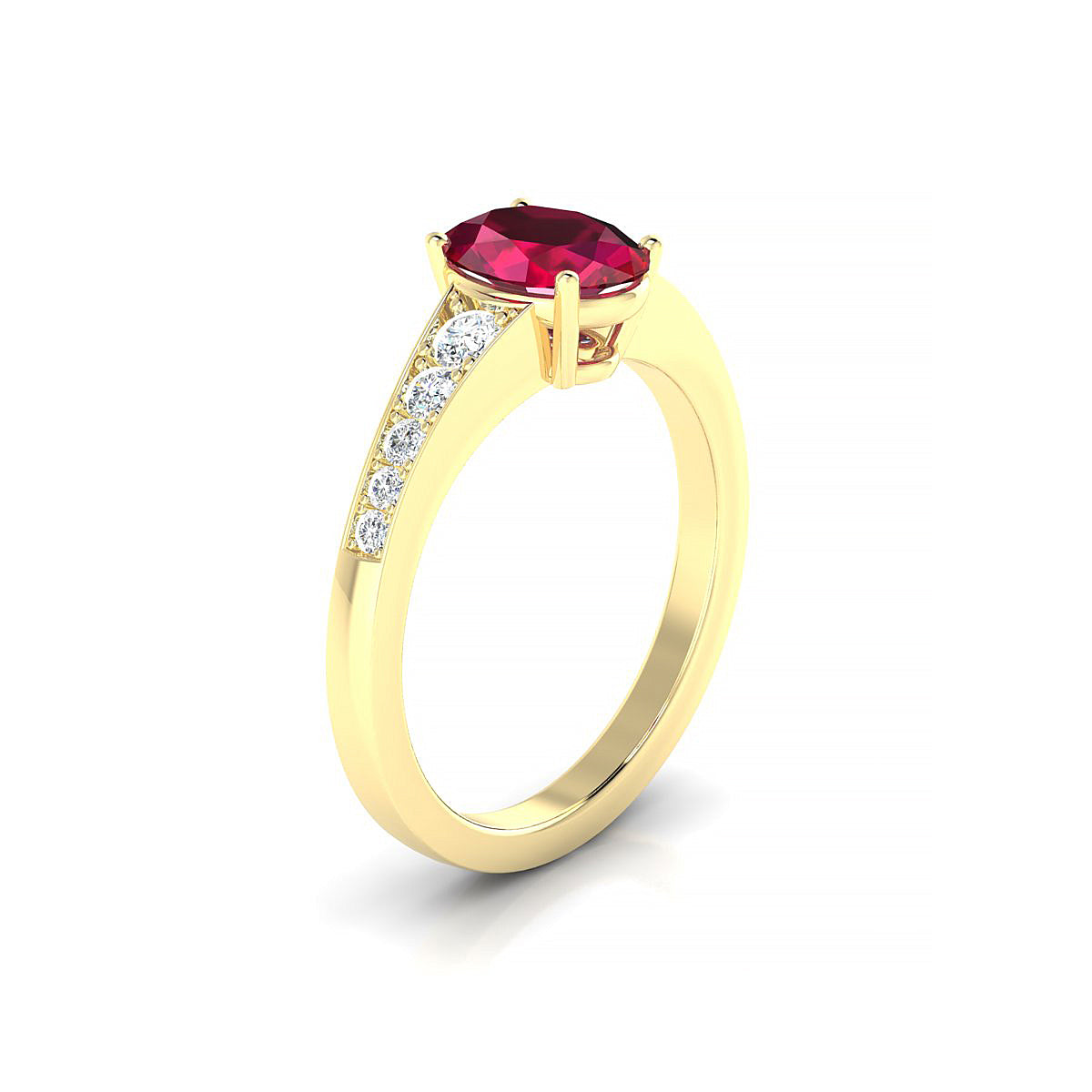 Prosperity | 18k Yellow Gold 8 x 6 mm Oval Ruby Ring