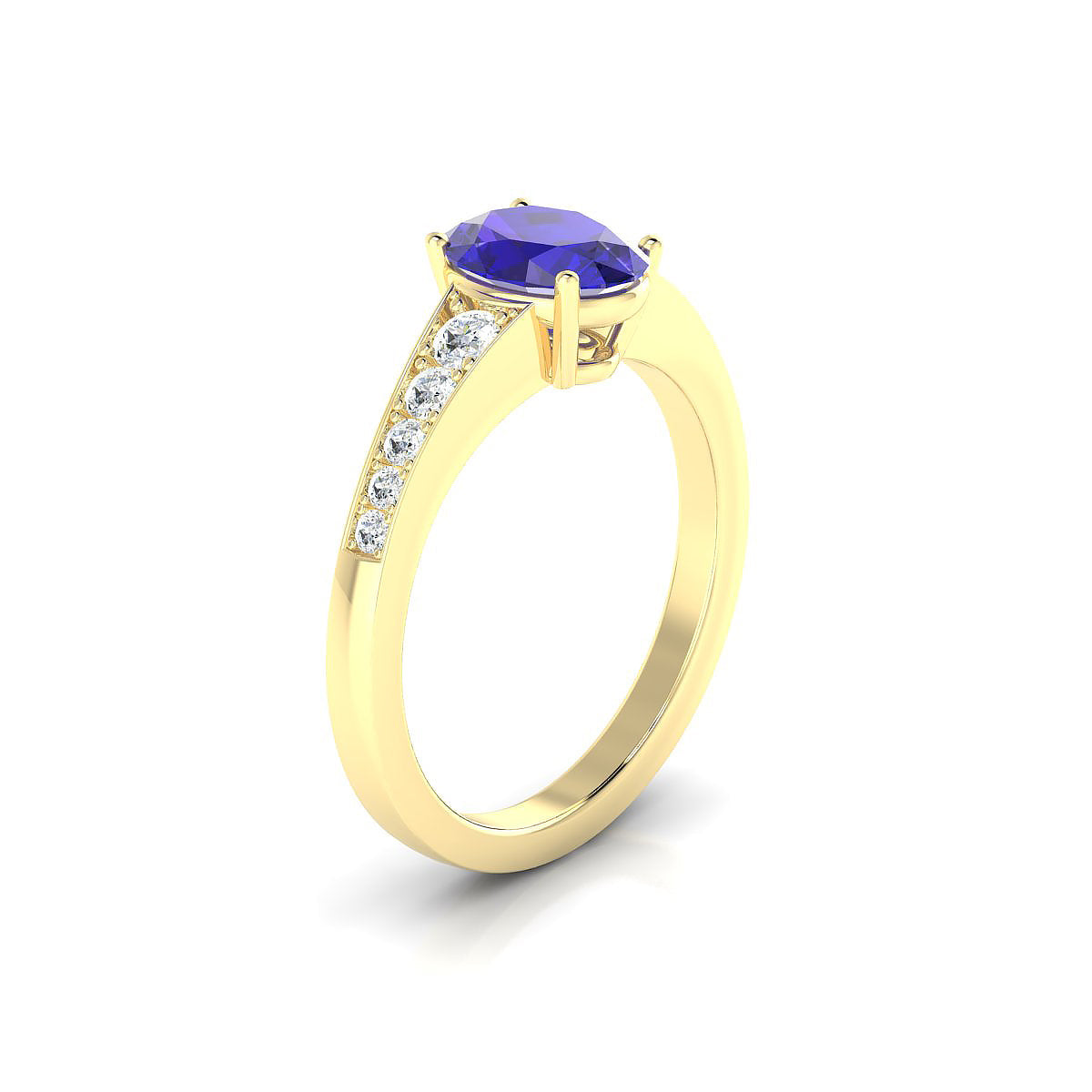 Prosperity | 18k Yellow Gold 8 x 6 mm Oval Tanzanite Ring