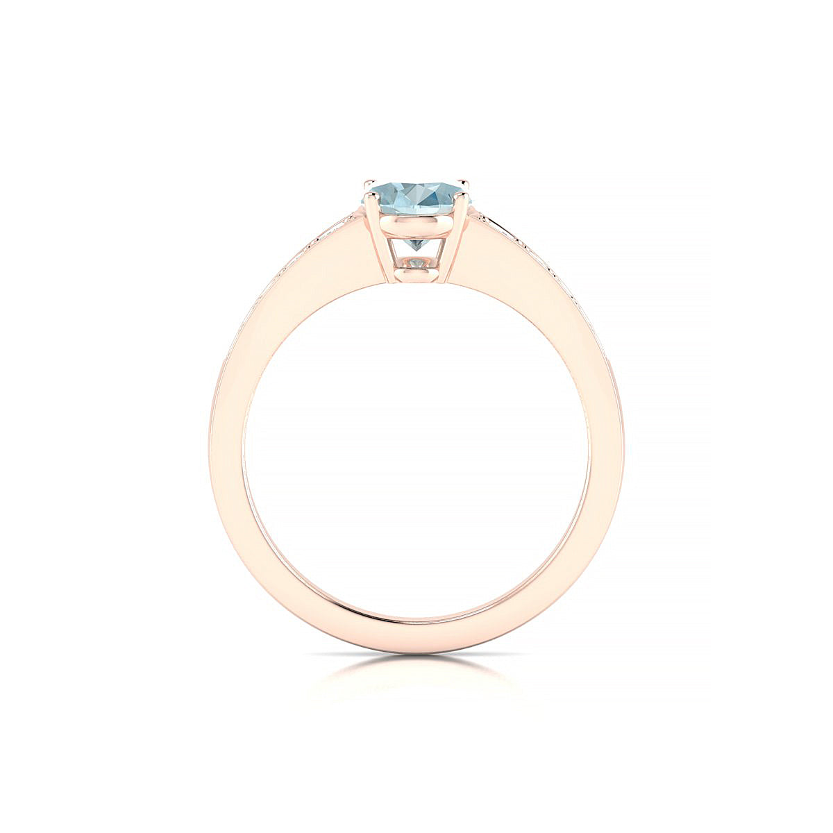 Prosperity | 18k Rose Gold 8 x 6 mm Oval Aquamarine Ring