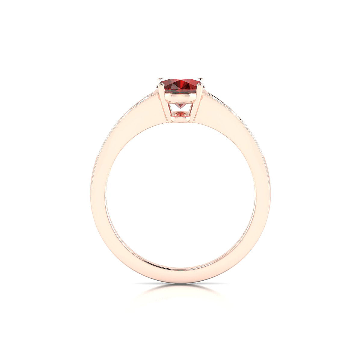Prosperity | 18k Rose Gold 8 x 6 mm Oval Garnet Ring