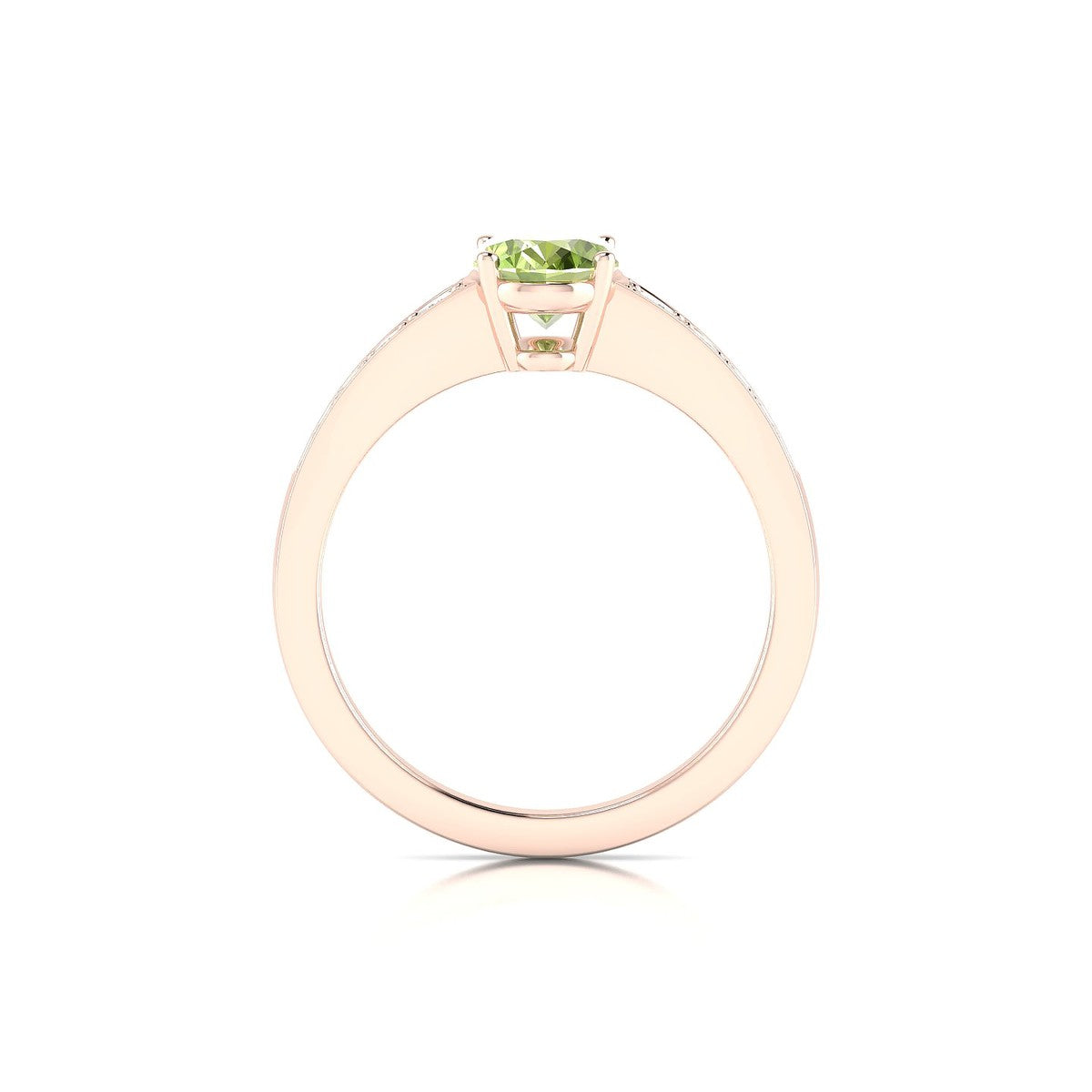 Prosperity | 18k Rose Gold 8 x 6 mm Oval Peridot Ring