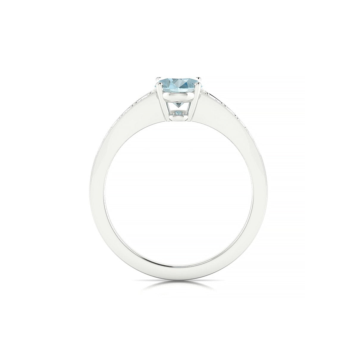 Prosperity | 18k White Gold 8 x 6 mm Oval Aquamarine Ring