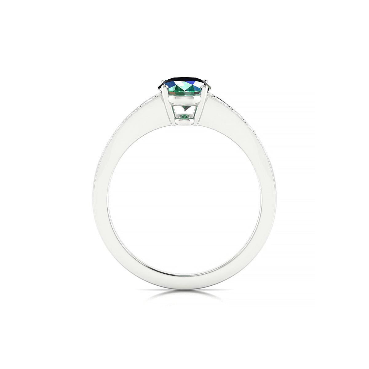 Prosperity | 18k White Gold 8 x 6 mm Oval Emerald Ring