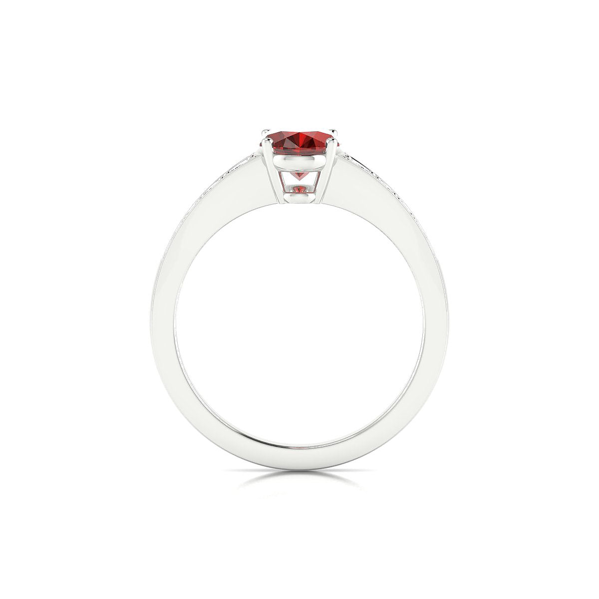 Prosperity | 18k White Gold 8 x 6 mm Oval Garnet Ring