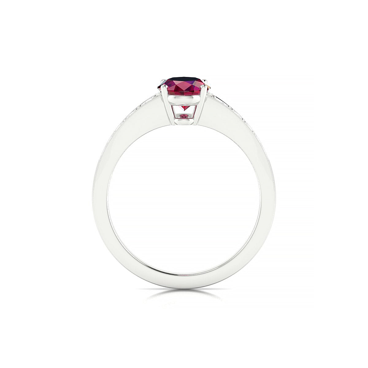 Prosperity | 18k White Gold 8 x 6 mm Oval Ruby Ring