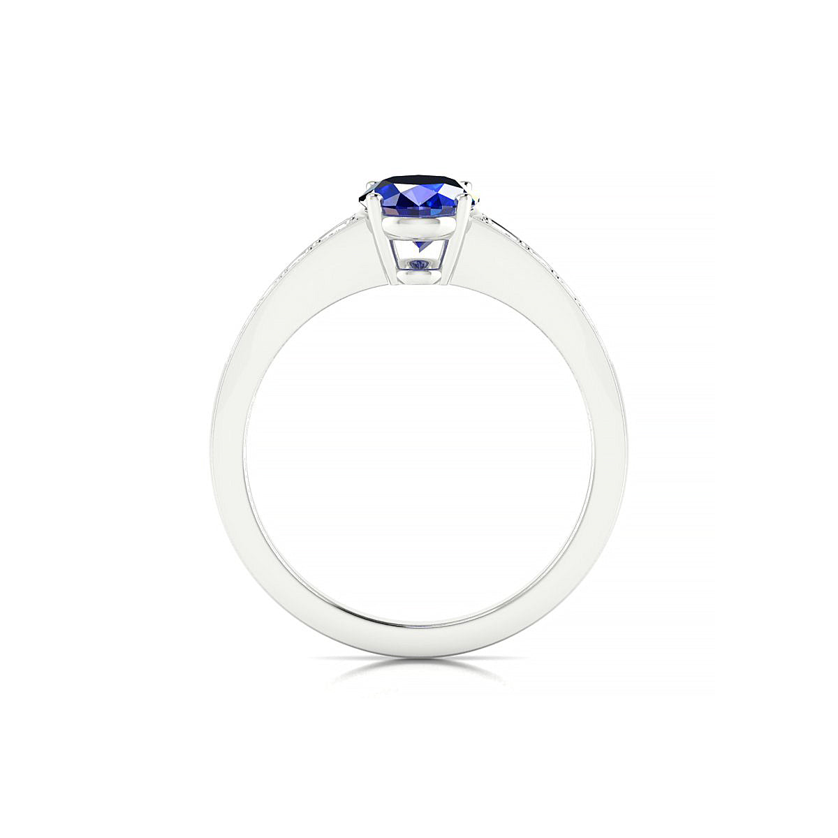 Prosperity | 18k White Gold 8 x 6 mm Oval Sapphire Ring