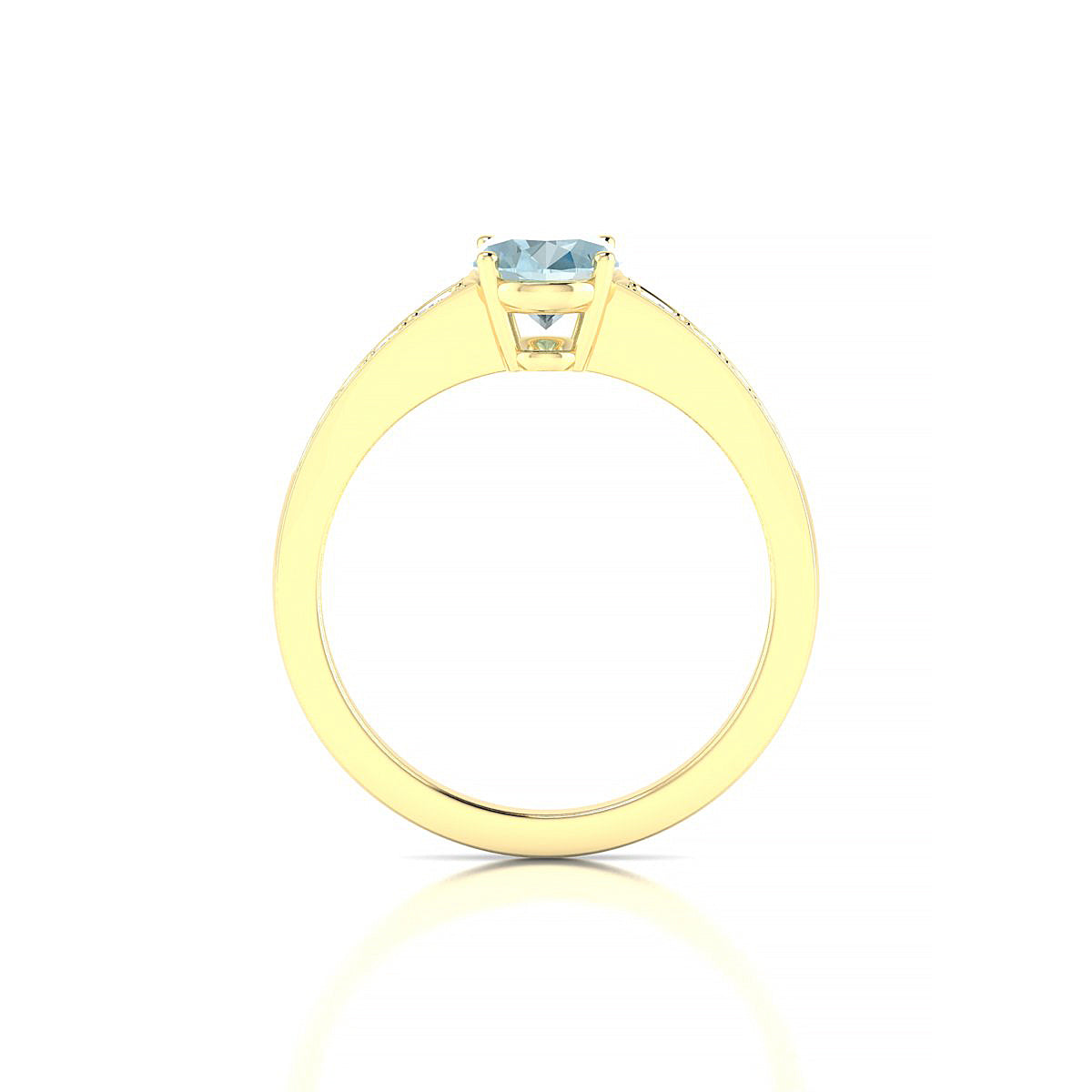 Prosperity | 18k Yellow Gold 8 x 6 mm Oval Aquamarine Ring