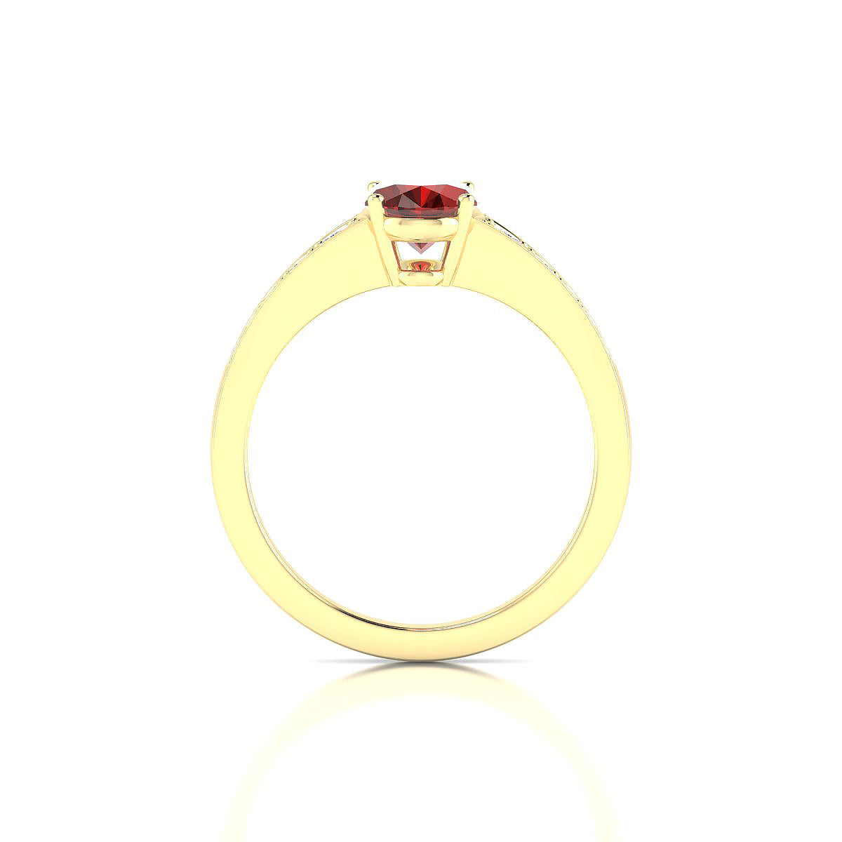 Prosperity | 18k Yellow Gold 8 x 6 mm Oval Garnet Ring