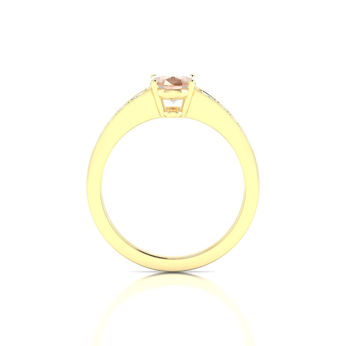 Prosperity | 18k Yellow Gold 8 x 6 mm Oval Morganite Ring