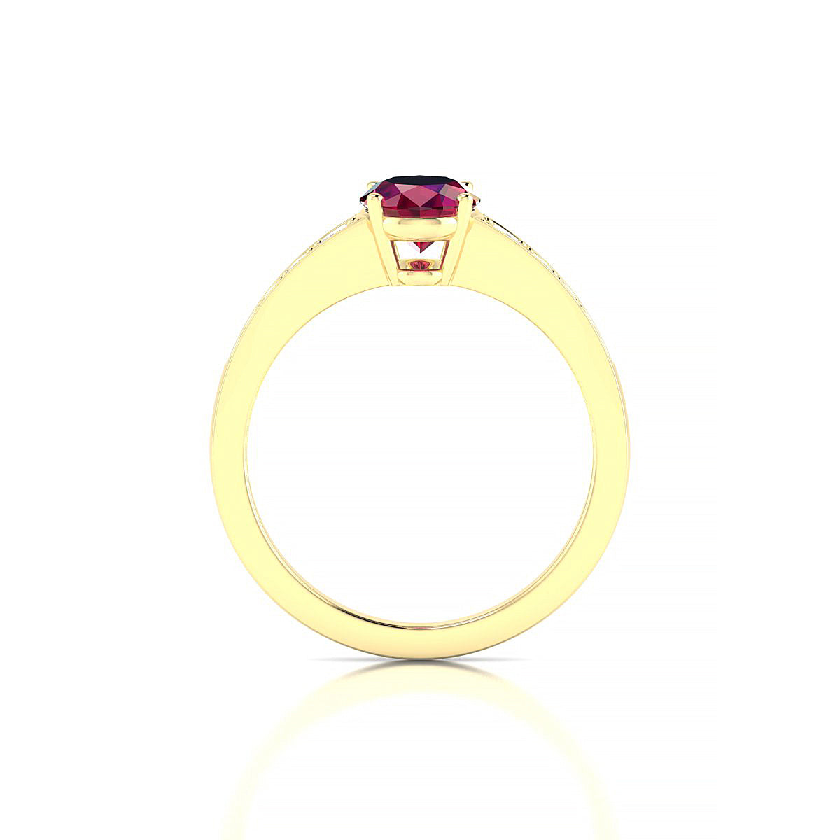 Prosperity | 18k Yellow Gold 8 x 6 mm Oval Ruby Ring