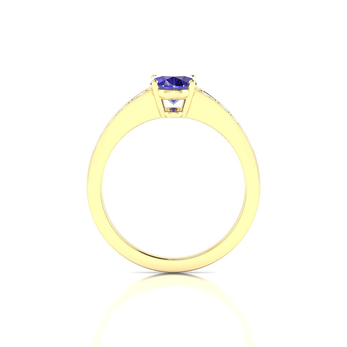Prosperity | 18k Yellow Gold 8 x 6 mm Oval Tanzanite Ring