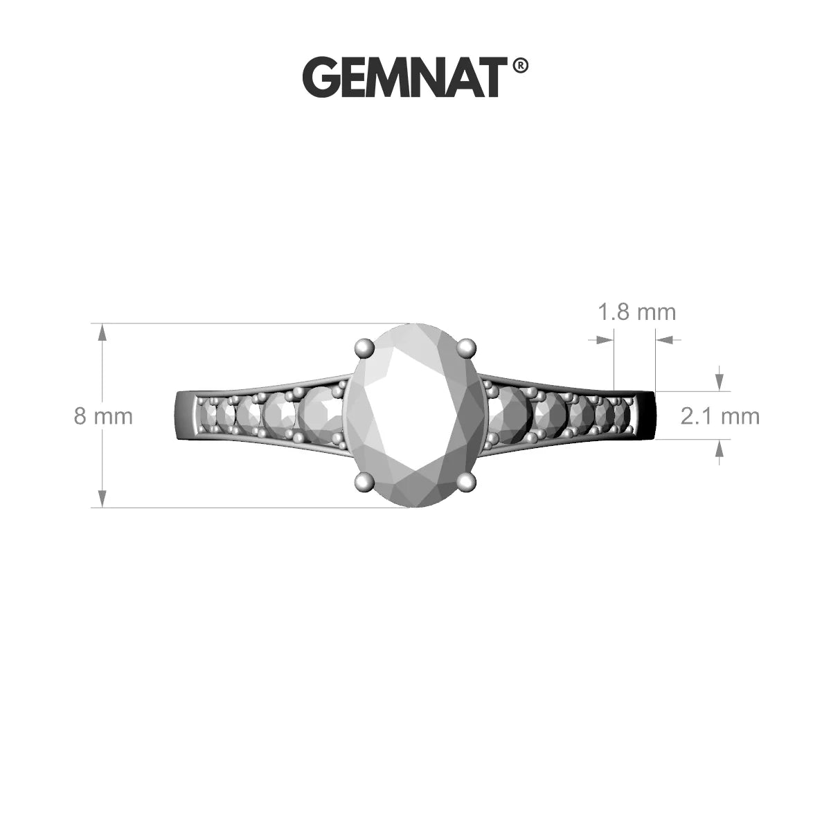 Prosperity | 18k White Gold 8 x 6 mm Oval Topaz Ring