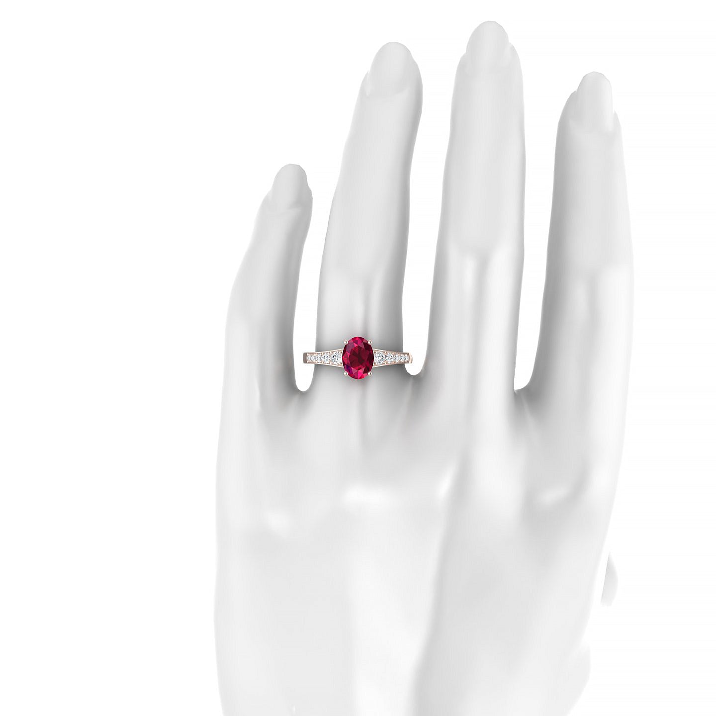 Prosperity | 18k Rose Gold 8 x 6 mm Oval Ruby Ring