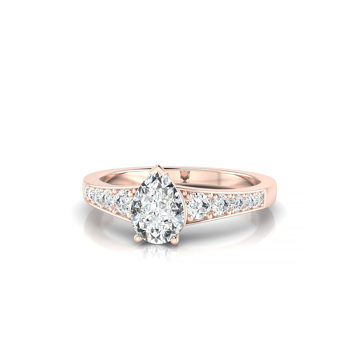 Prosperity | 18k Rose Gold 7 x 5 mm Pear Diamond Ring
