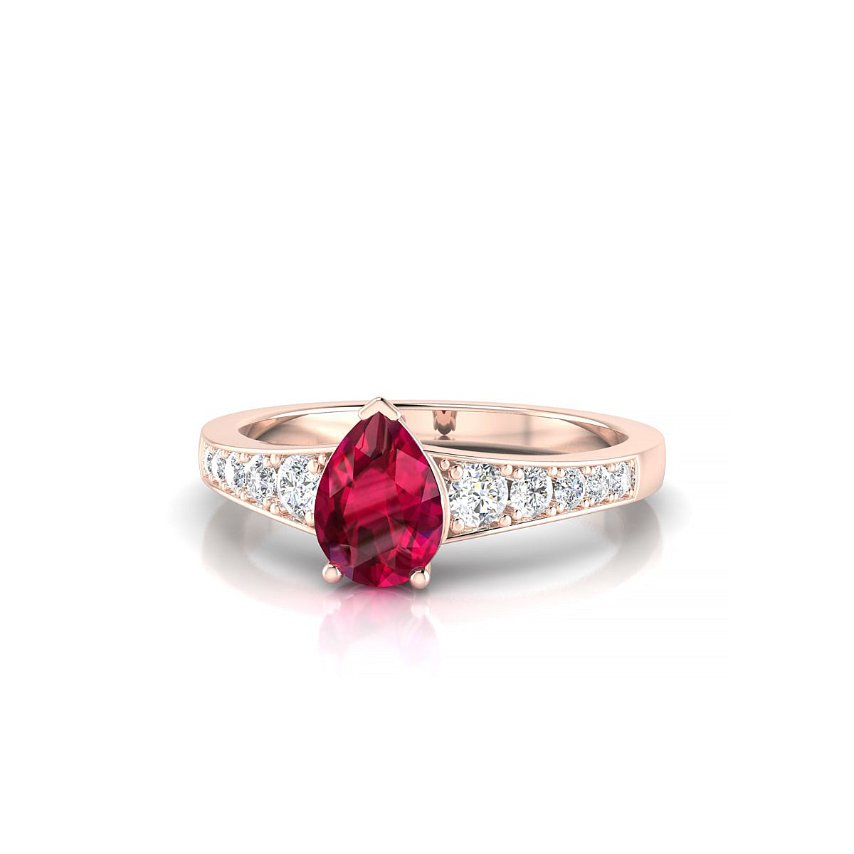 Prosperity | 18k Rose Gold 7 x 5 mm Pear Ruby Ring