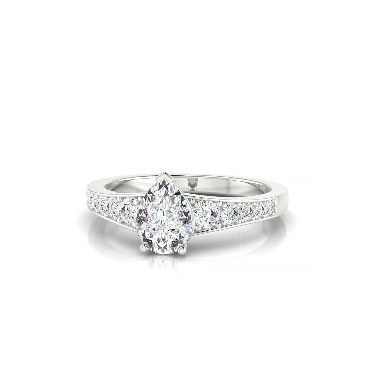 Prosperity | 18k White Gold 7 x 5 mm Pear Diamond Ring