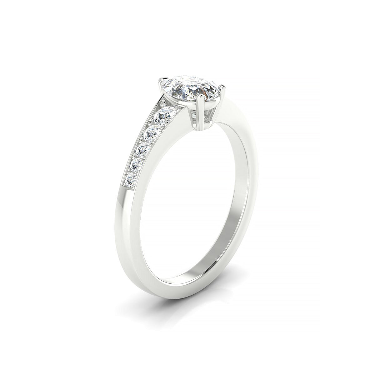 Prosperity | 18k White Gold 7 x 5 mm Pear Diamond Ring