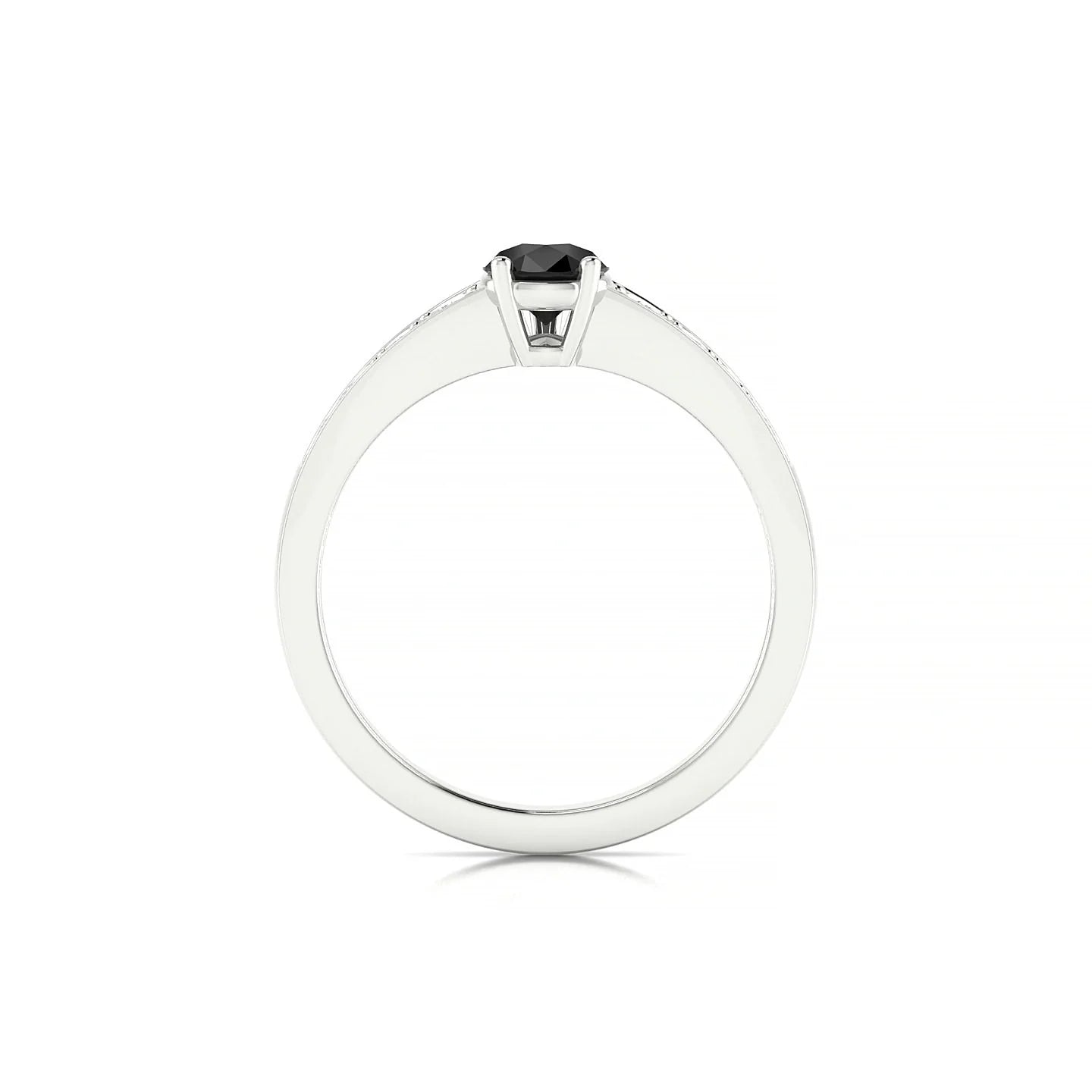 Prosperity | 18k White Gold 7 x 5 mm Pear Black Diamond Ring