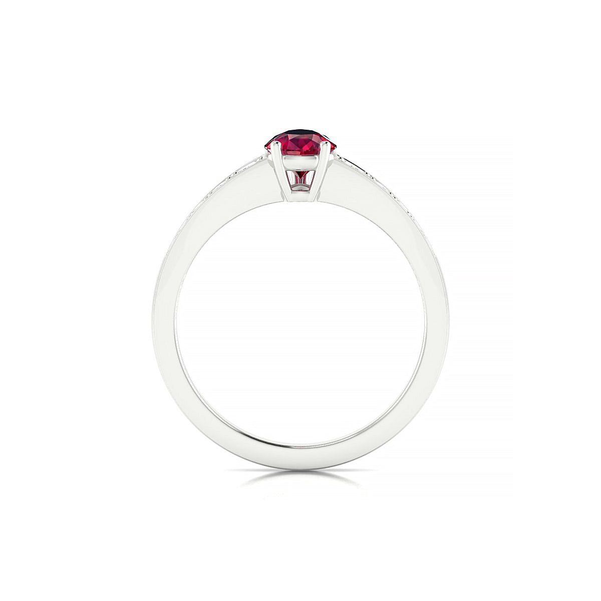 Prosperity | 18k White Gold 7 x 5 mm Pear Ruby Ring