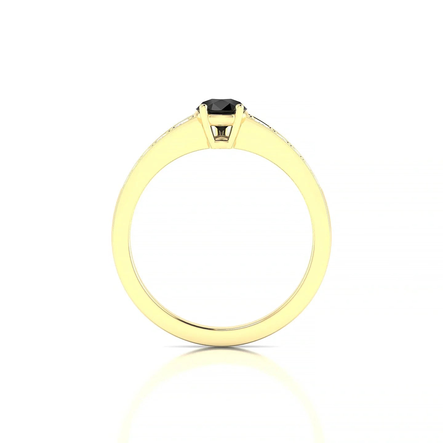 Prosperity | 18k Yellow Gold 7 x 5 mm Pear Black Diamond Ring