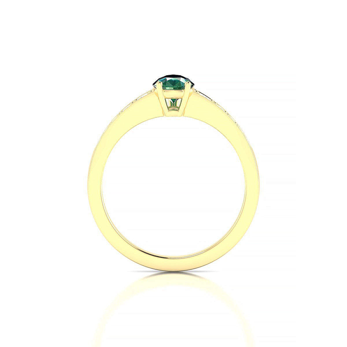 Prosperity | 18k Yellow Gold 7 x 5 mm Pear Emerald Ring