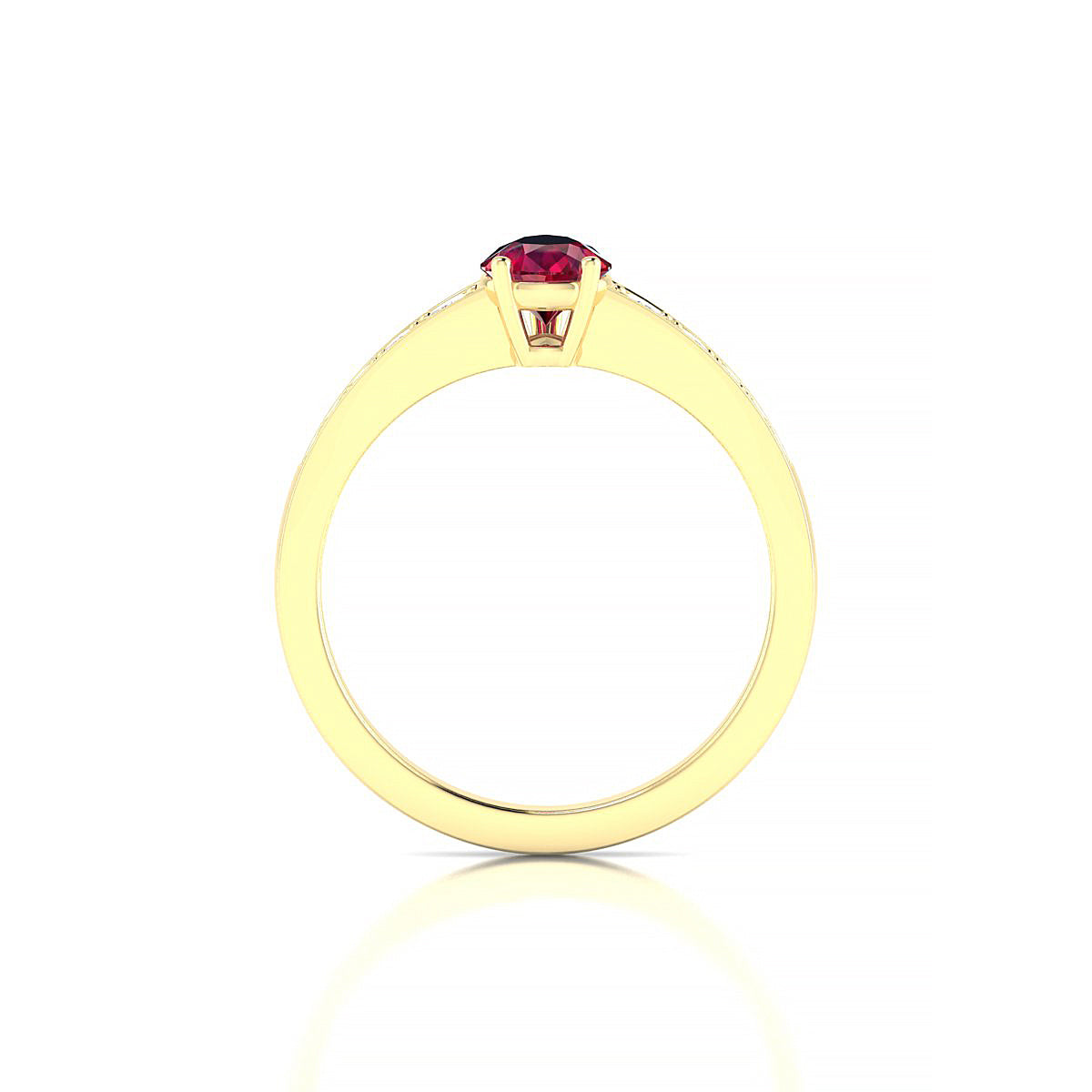 Prosperity | 18k Yellow Gold 7 x 5 mm Pear Ruby Ring