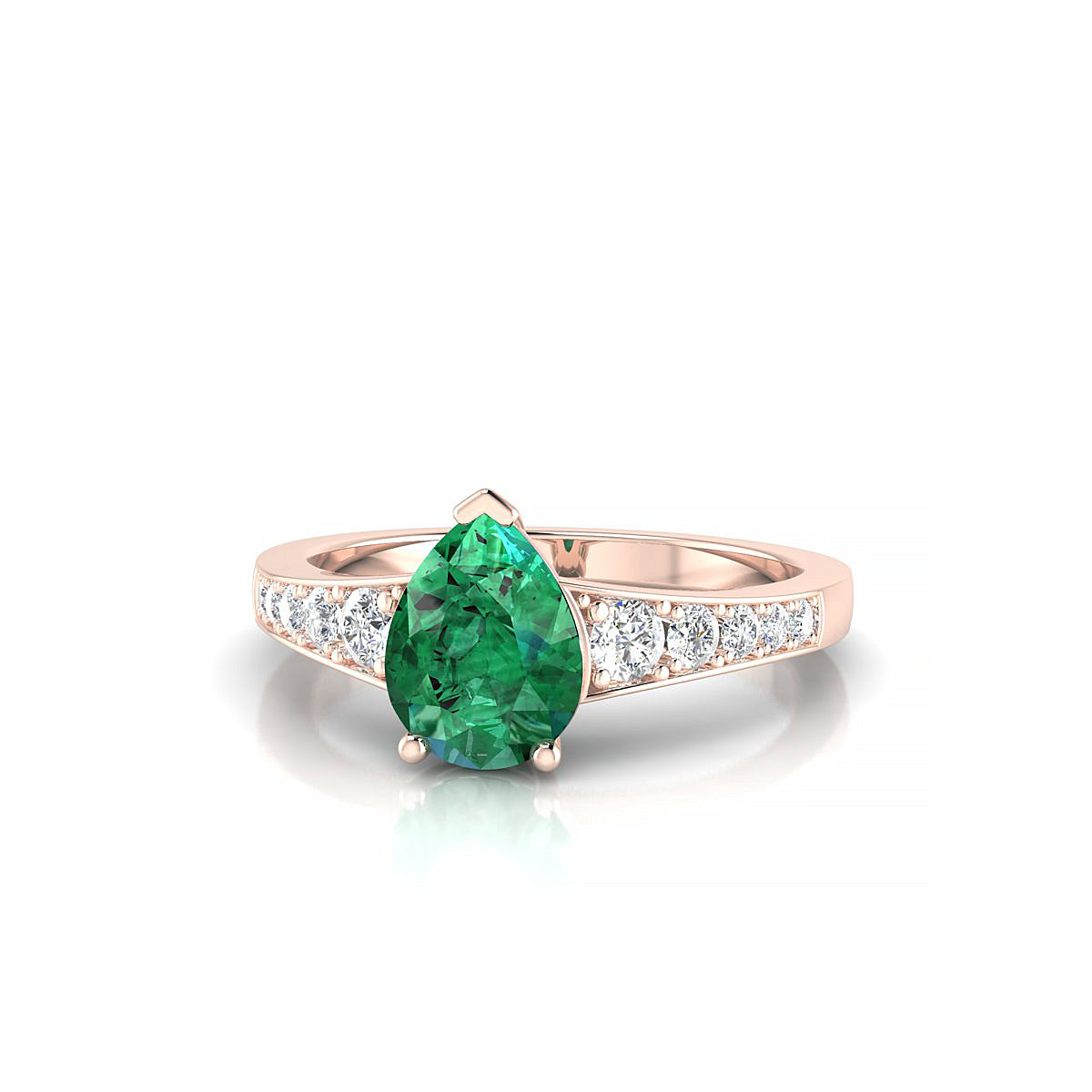 Prosperity | 18k Rose Gold 8 x 6 mm Pear Emerald Ring