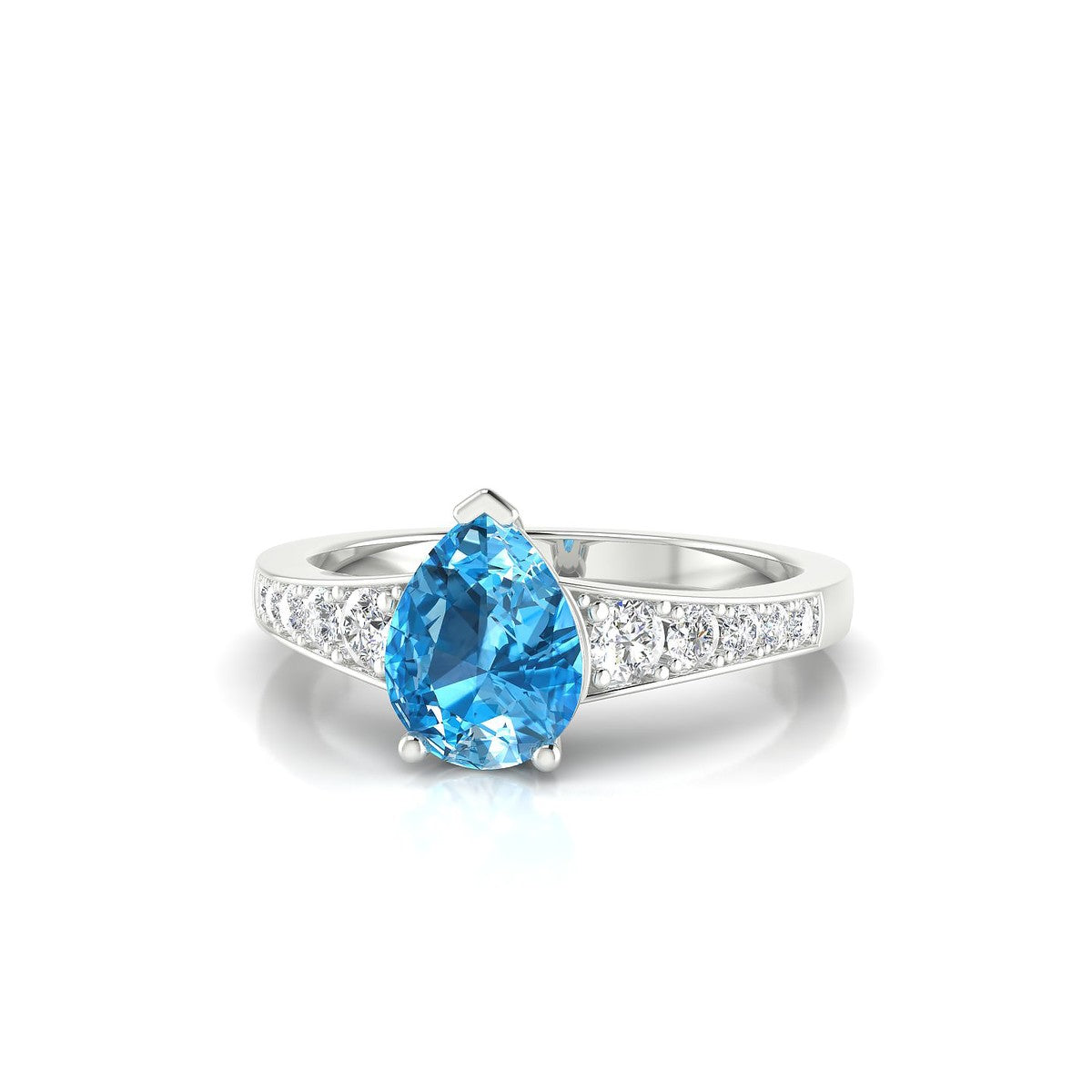 Prosperity | 18k White Gold 8 x 6 mm Pear Topaz Ring
