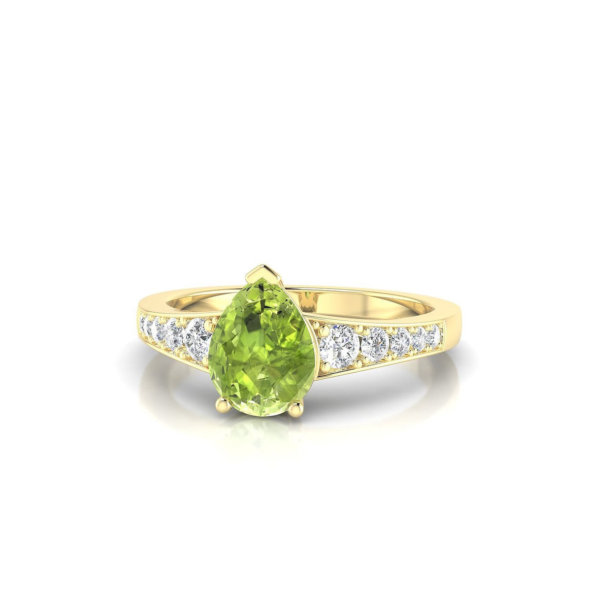 Prosperity | 18k Yellow Gold 8 x 6 mm Pear Peridot Ring