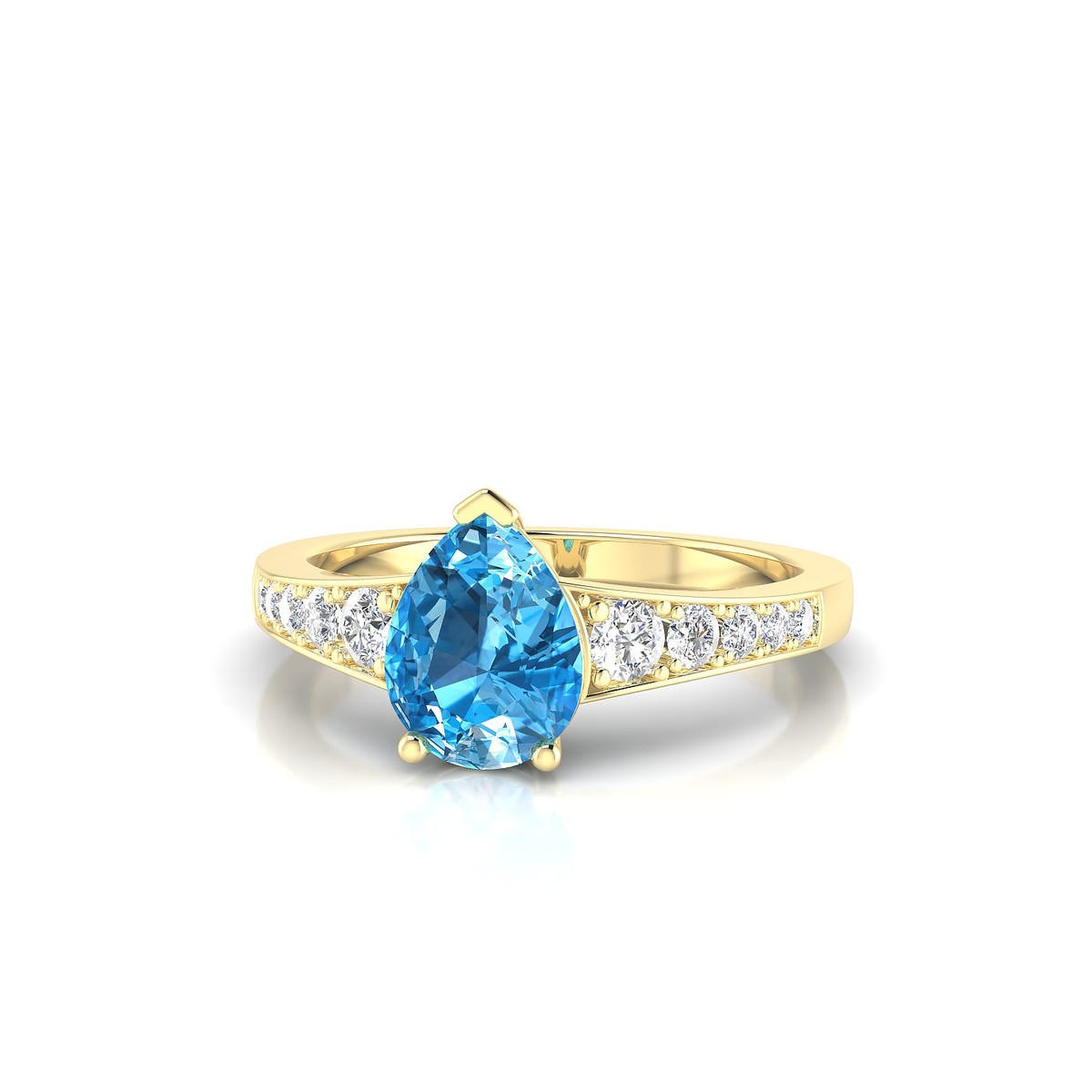 Prosperity | 18k Yellow Gold 8 x 6 mm Pear Topaz Ring