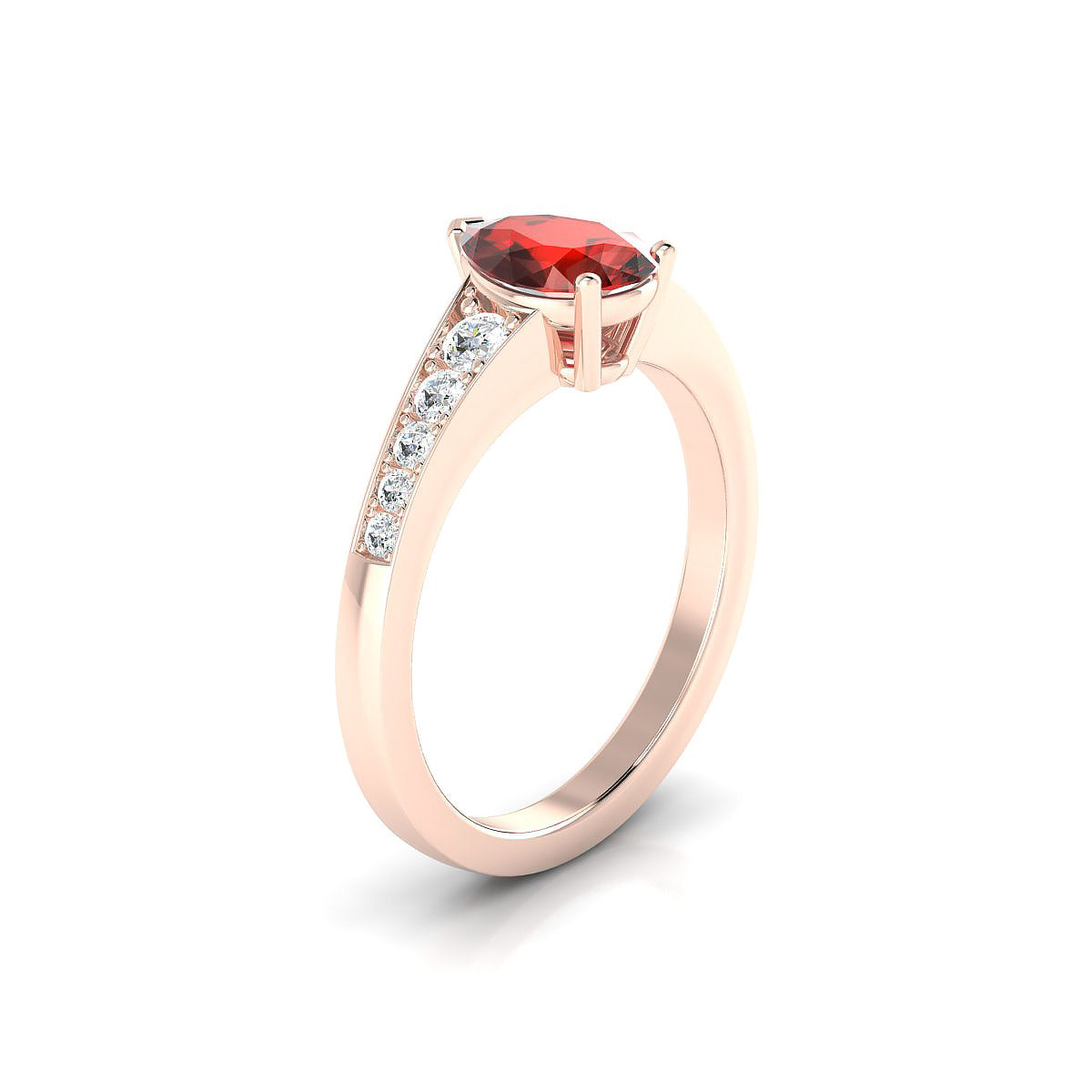 Prosperity | 18k Rose Gold 8 x 6 mm Pear Garnet Ring
