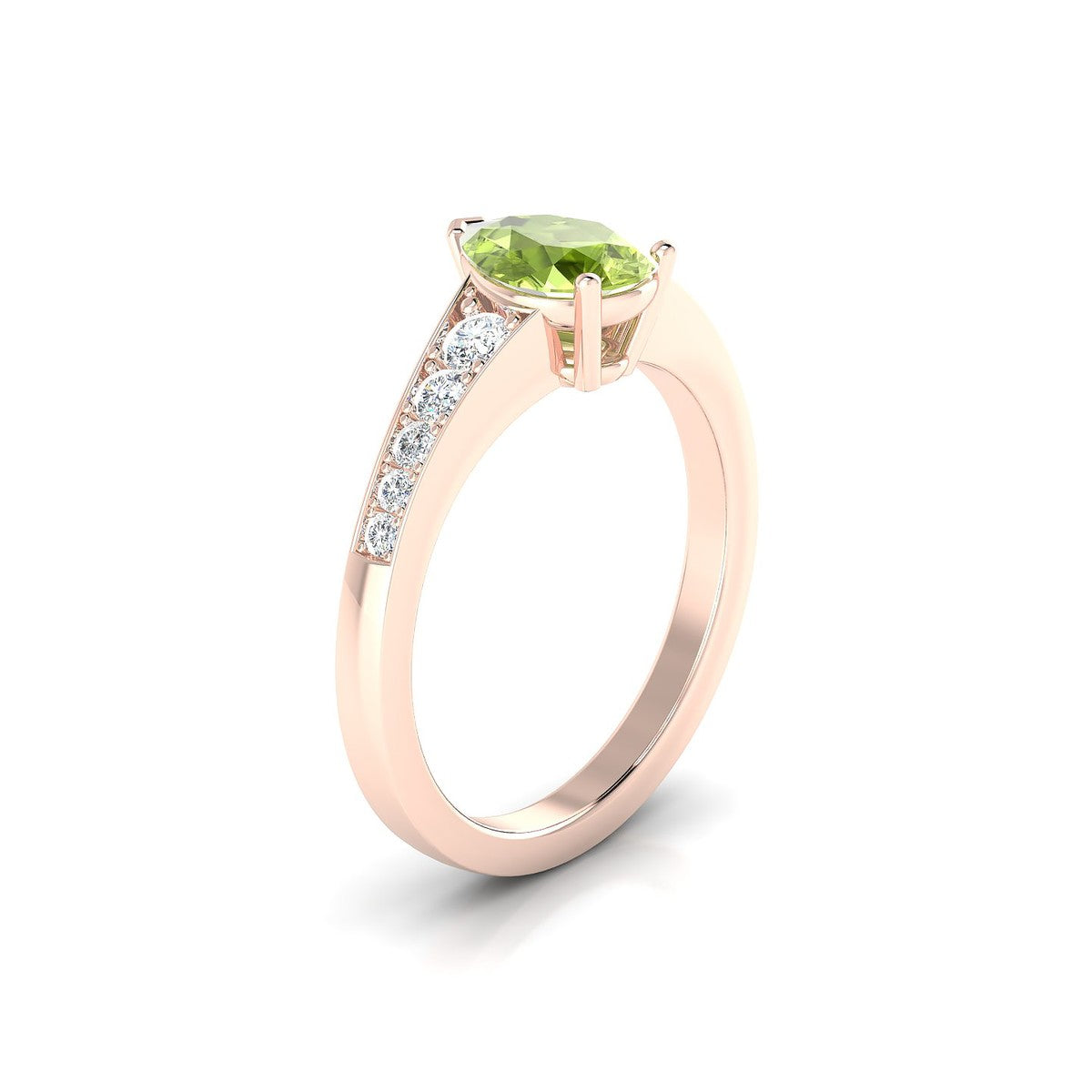 Prosperity | 18k Rose Gold 8 x 6 mm Pear Peridot Ring