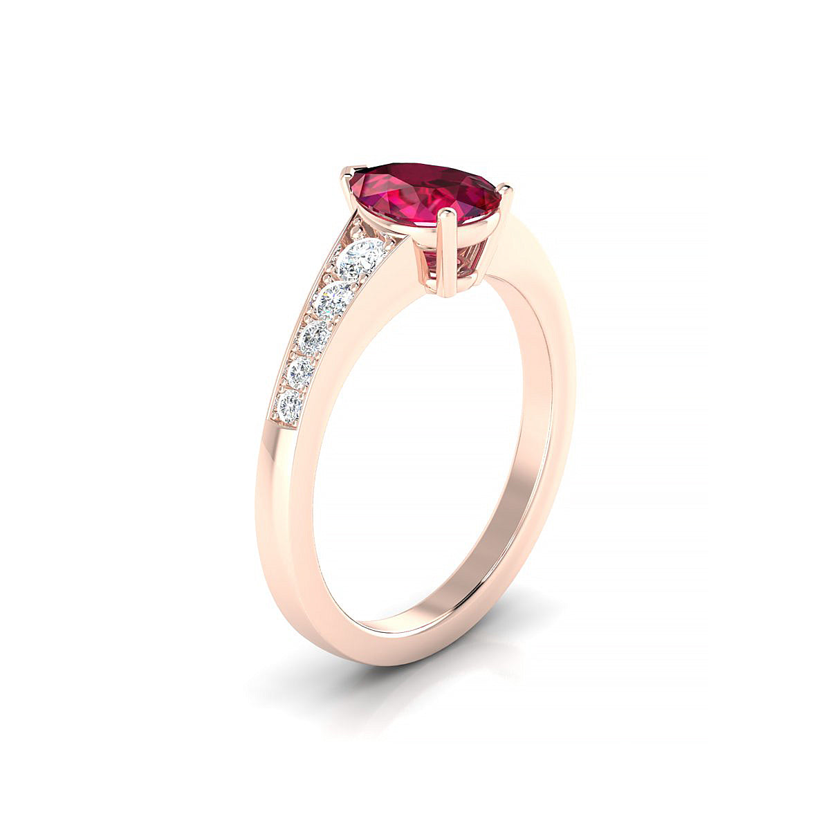 Prosperity | 18k Rose Gold 8 x 6 mm Pear Ruby Ring