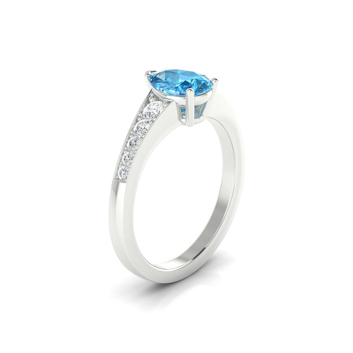 Prosperity | 18k White Gold 8 x 6 mm Pear Topaz Ring