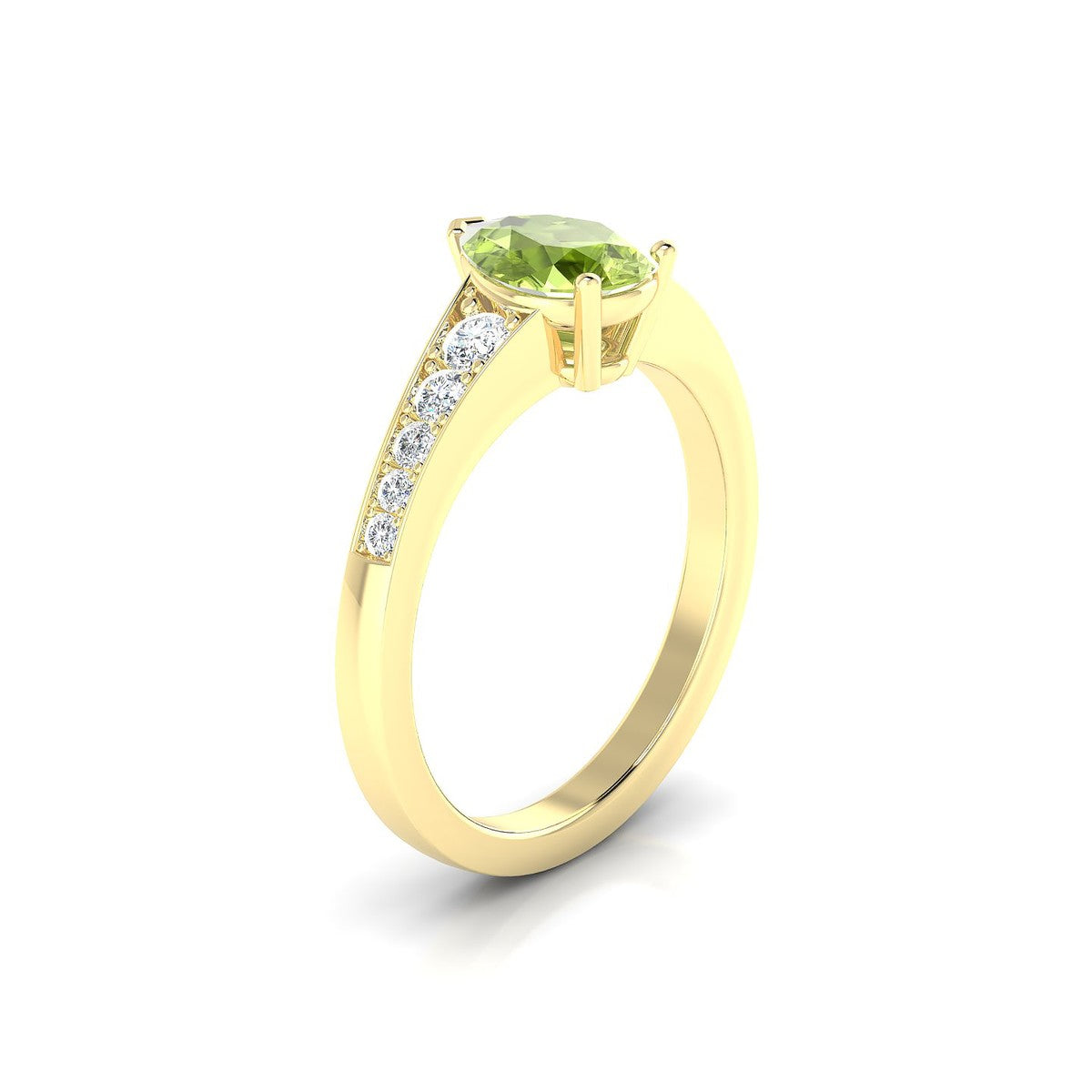 Prosperity | 18k Yellow Gold 8 x 6 mm Pear Peridot Ring