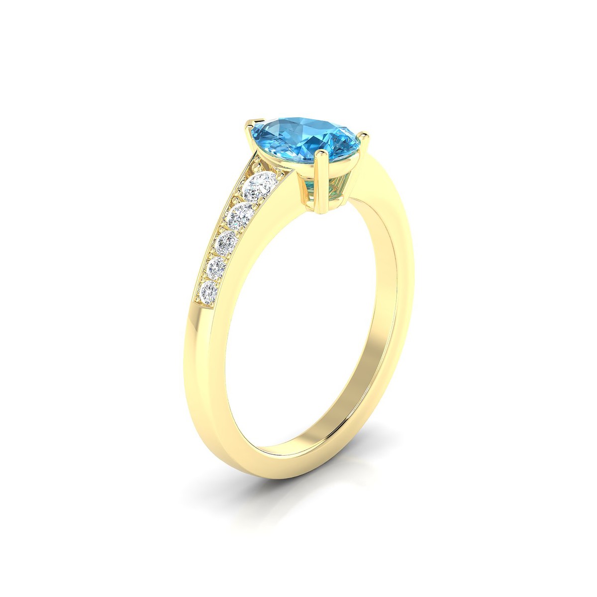 Prosperity | 18k Yellow Gold 8 x 6 mm Pear Topaz Ring