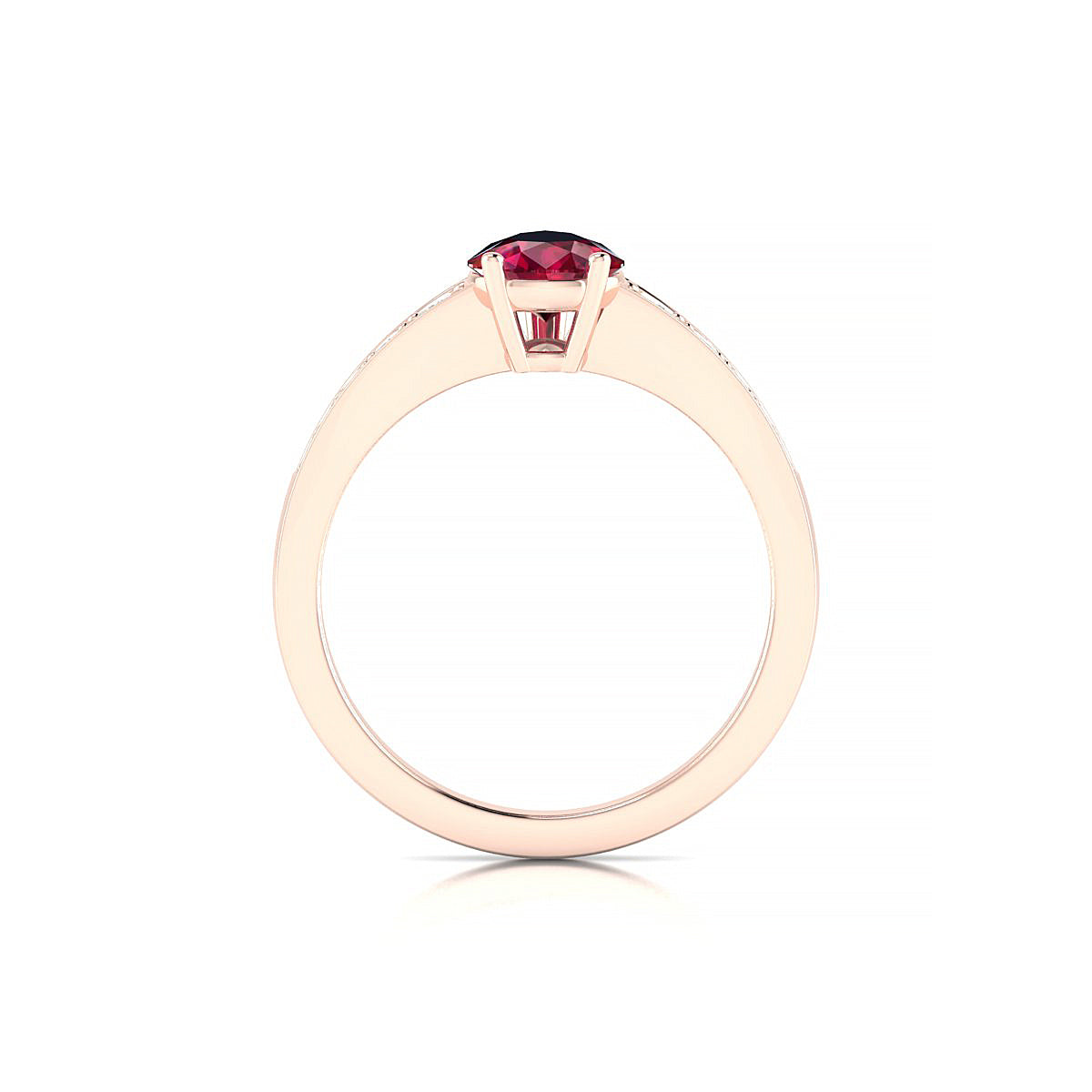 Prosperity | 18k Rose Gold 8 x 6 mm Pear Ruby Ring
