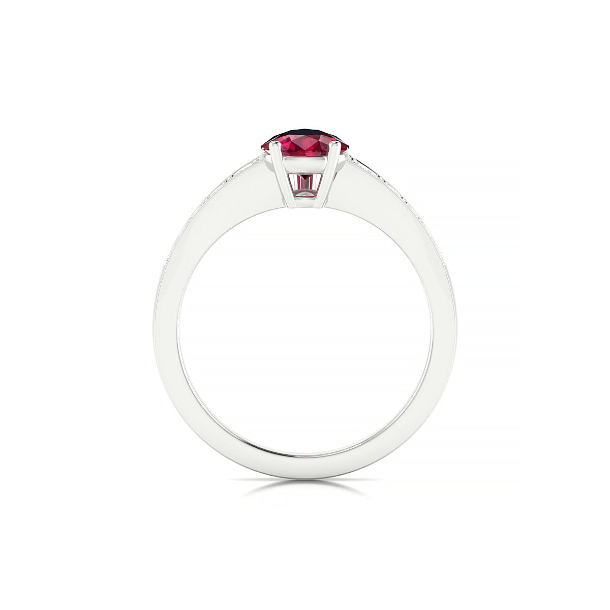 Prosperity | 18k White Gold 8 x 6 mm Pear Ruby Ring