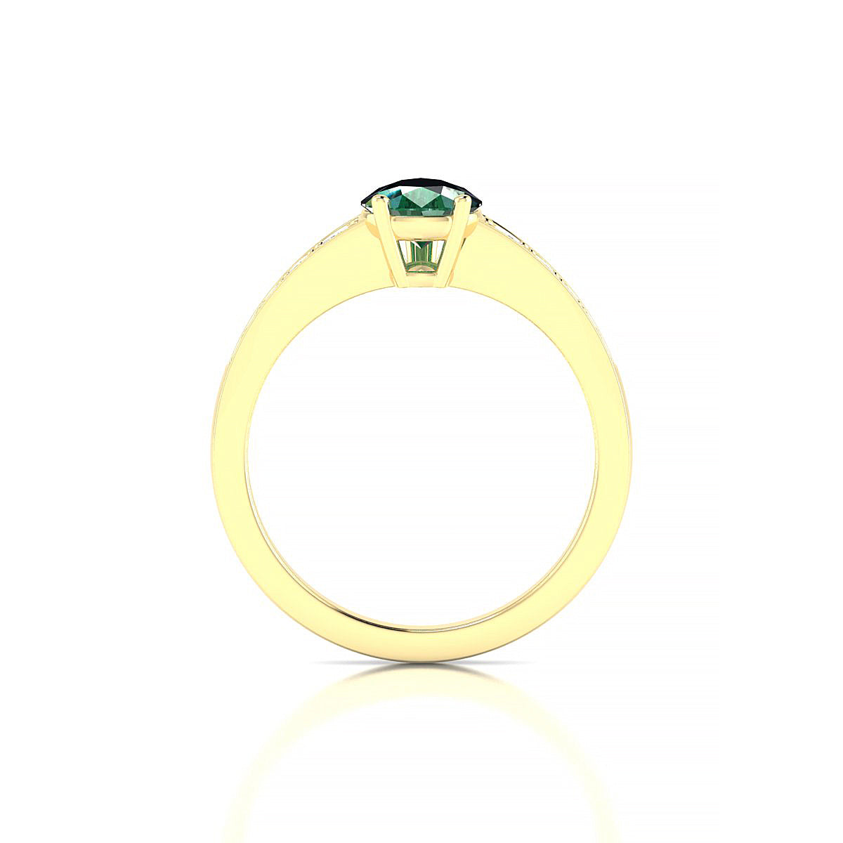 Prosperity | 18k Yellow Gold 8 x 6 mm Pear Emerald Ring