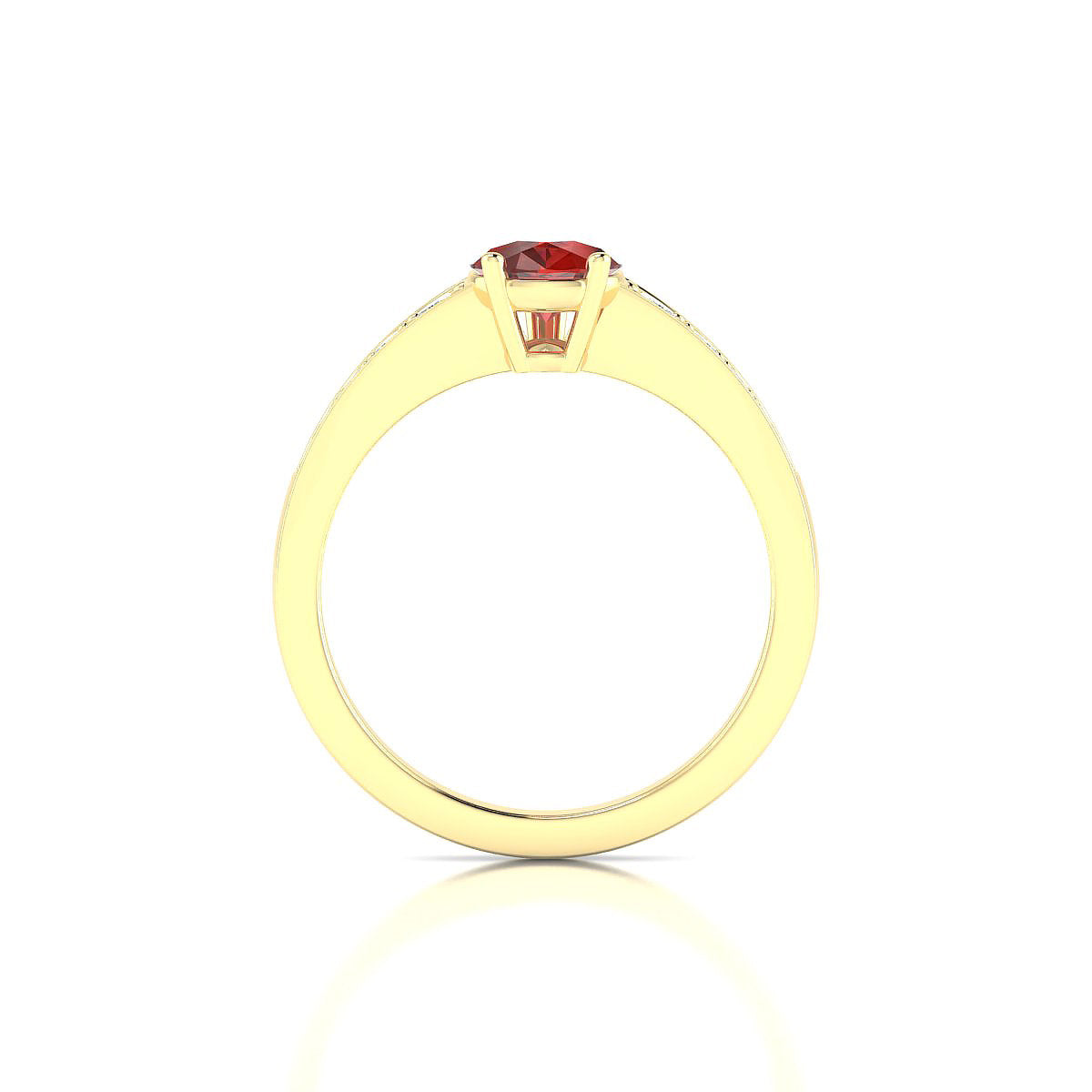 Prosperity | 18k Yellow Gold 8 x 6 mm Pear Garnet Ring