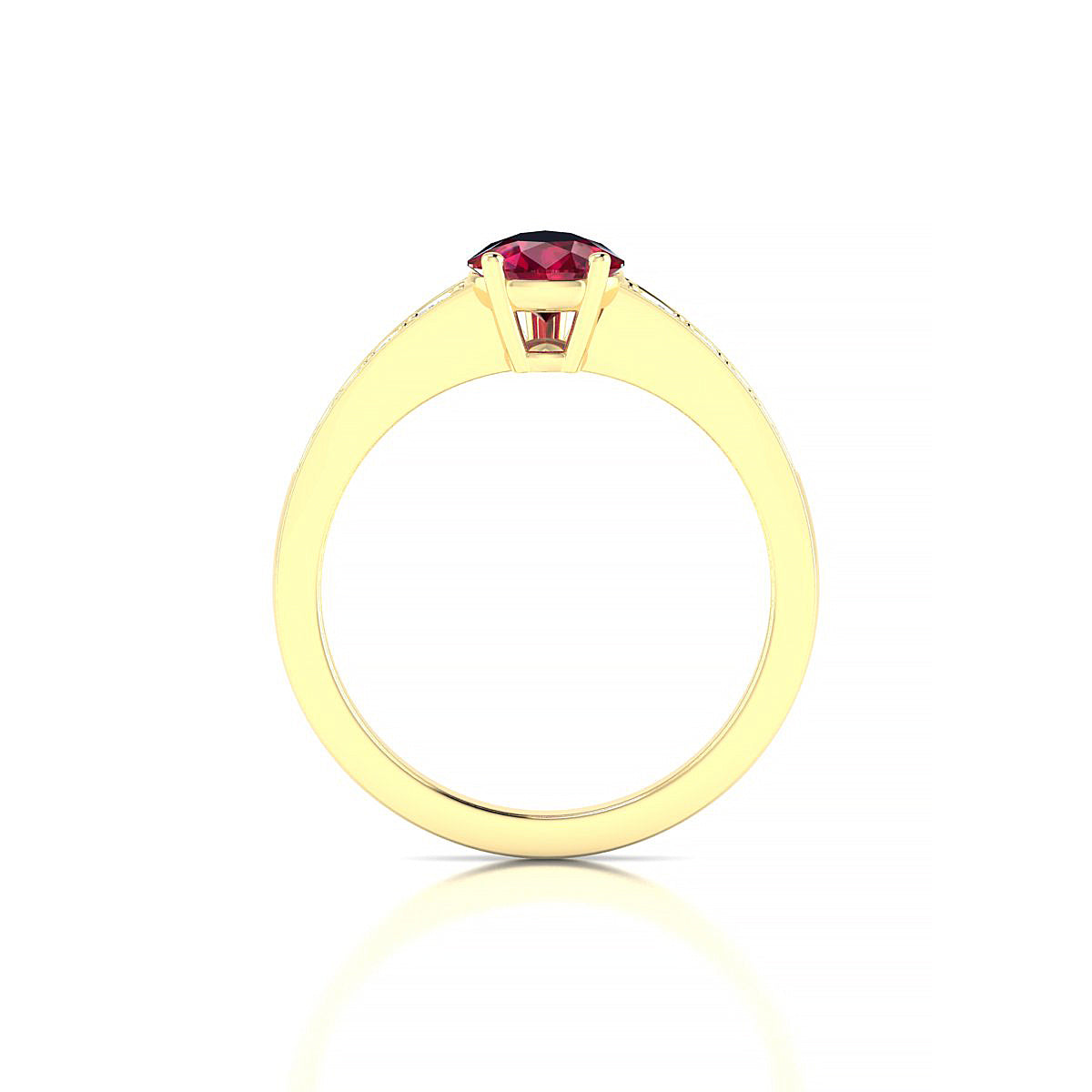 Prosperity | 18k Yellow Gold 8 x 6 mm Pear Ruby Ring