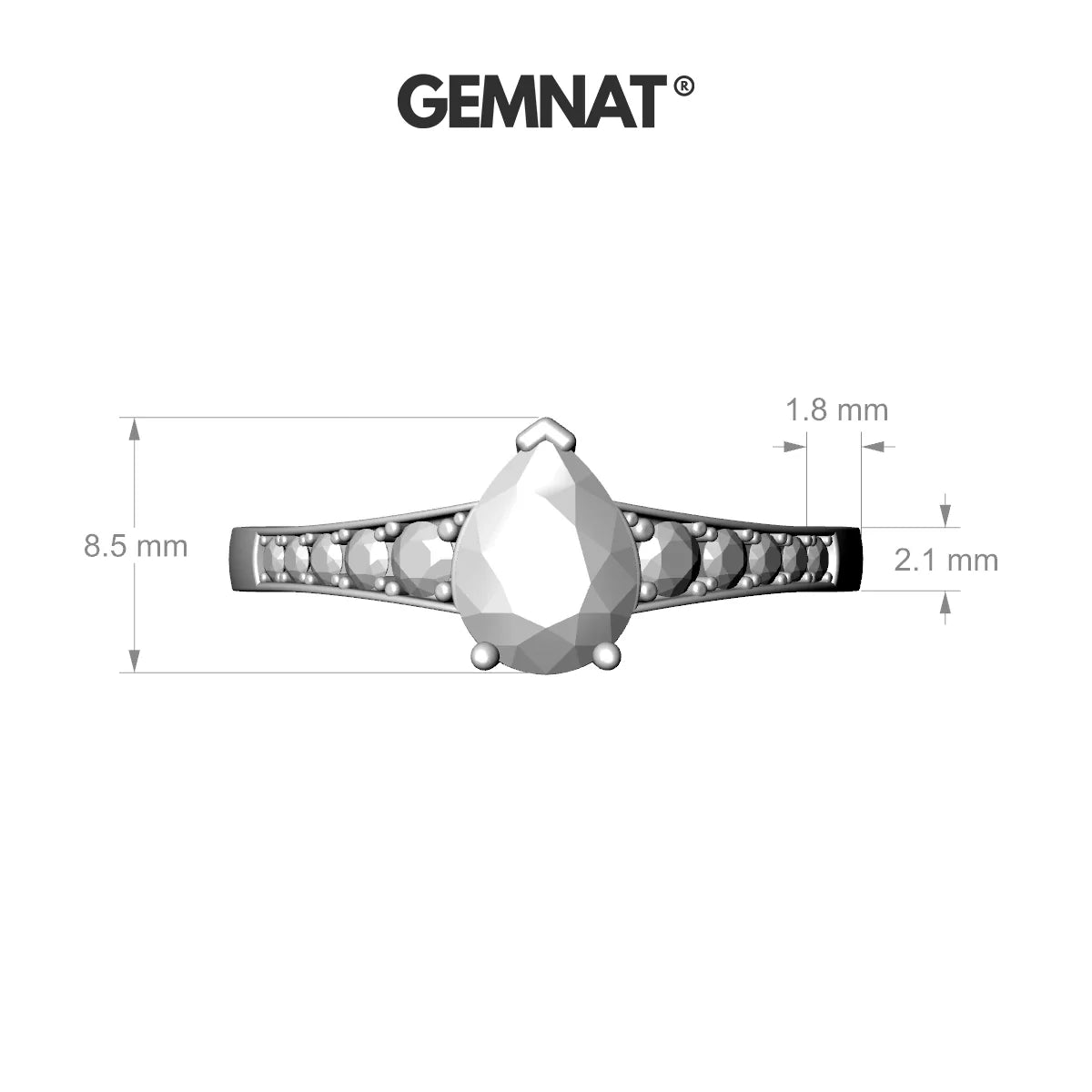 Prosperity | 18k White Gold 8 x 6 mm Pear Topaz Ring