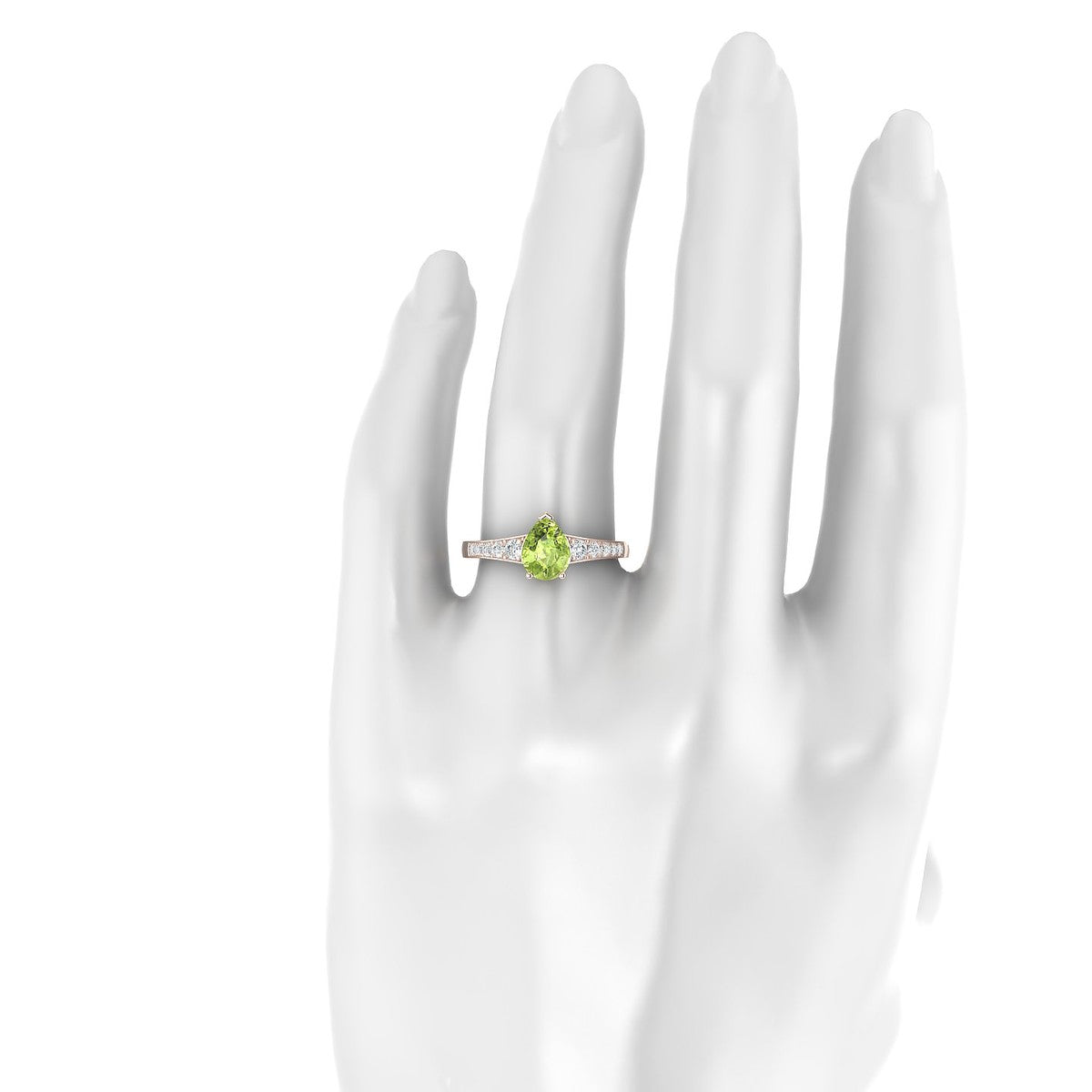 Prosperity | 18k Rose Gold 8 x 6 mm Pear Peridot Ring