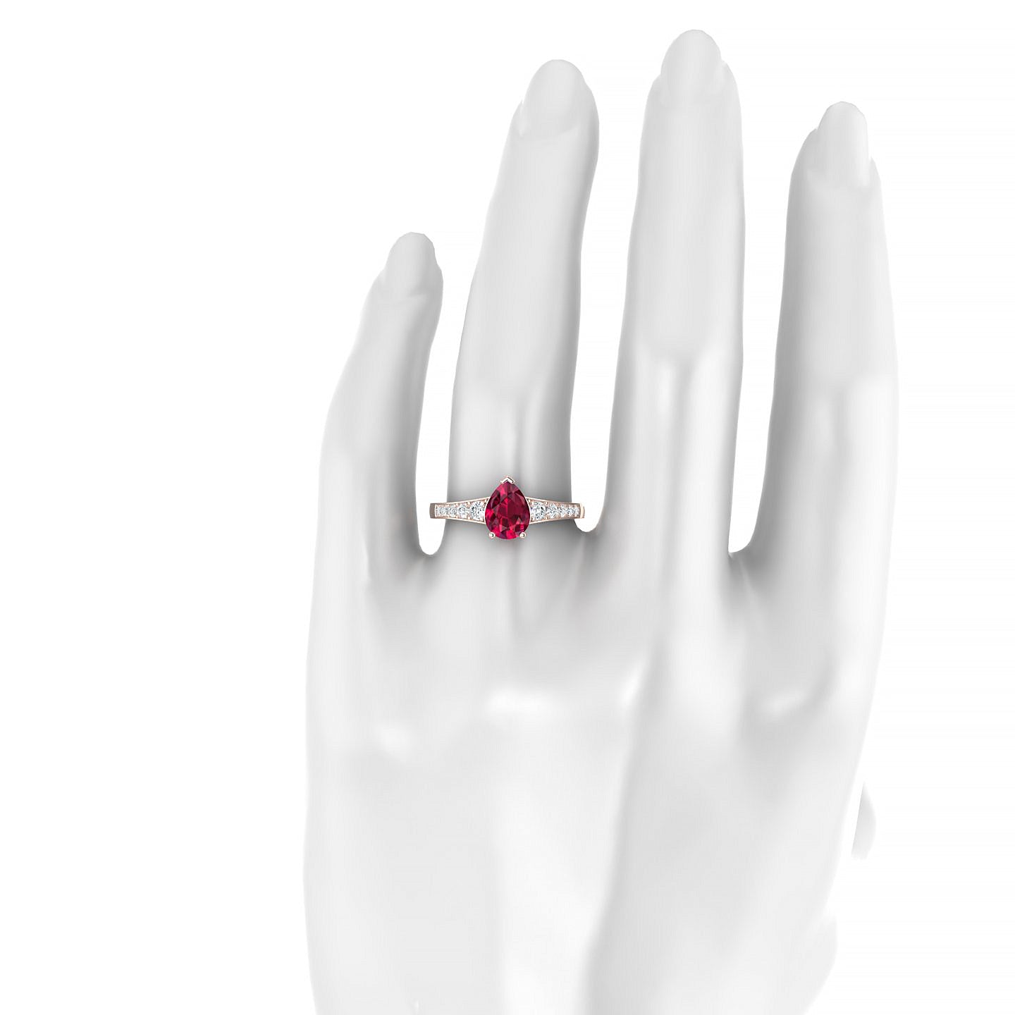 Prosperity | 18k Rose Gold 8 x 6 mm Pear Ruby Ring