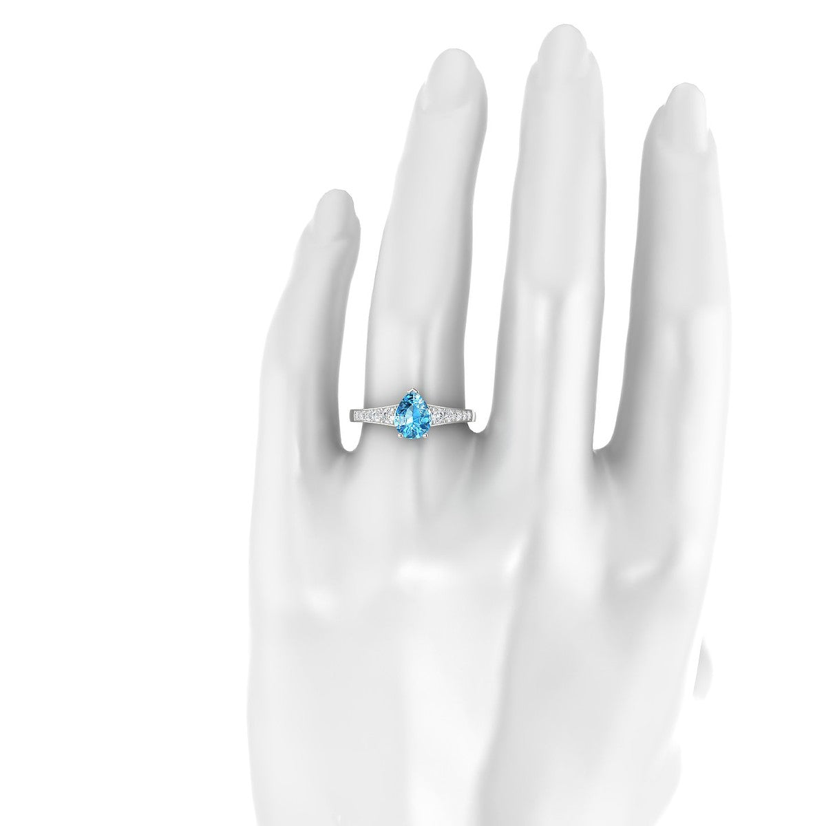 Prosperity | 18k White Gold 8 x 6 mm Pear Topaz Ring