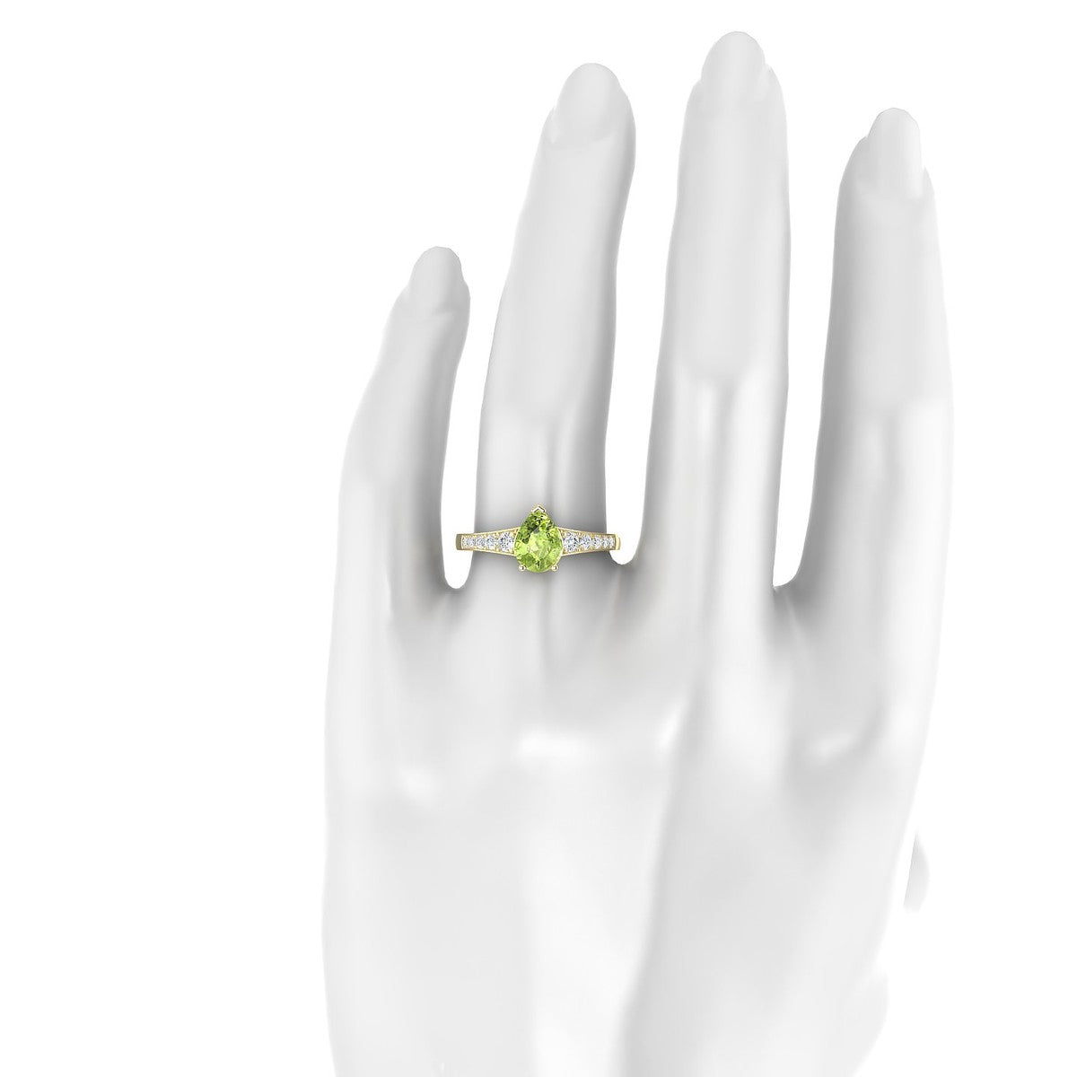Prosperity | 18k Yellow Gold 8 x 6 mm Pear Peridot Ring