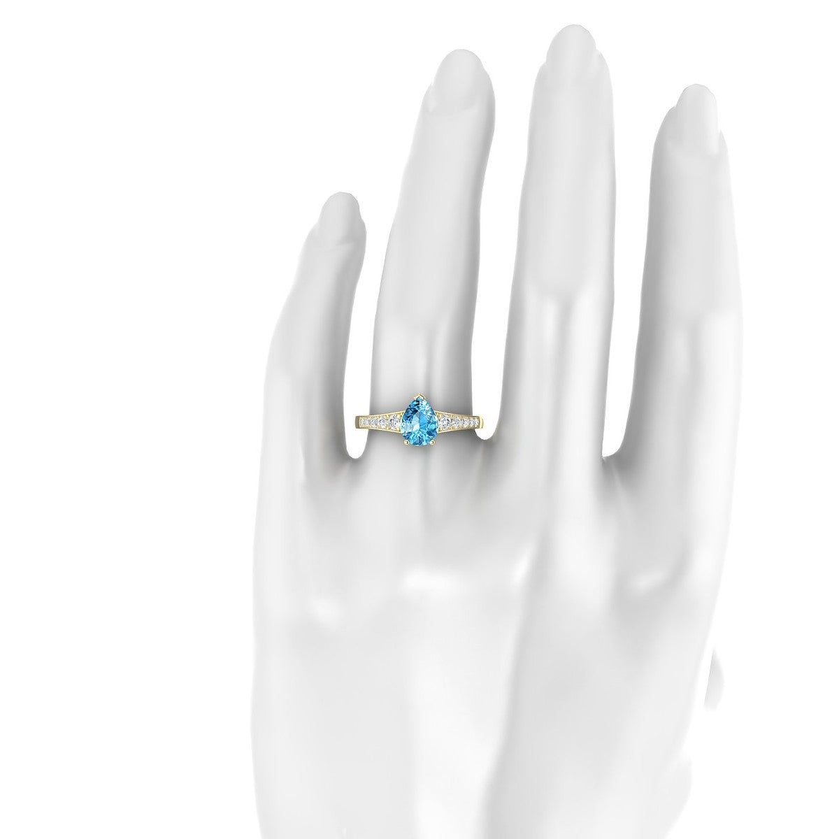 Prosperity | 18k Yellow Gold 8 x 6 mm Pear Topaz Ring